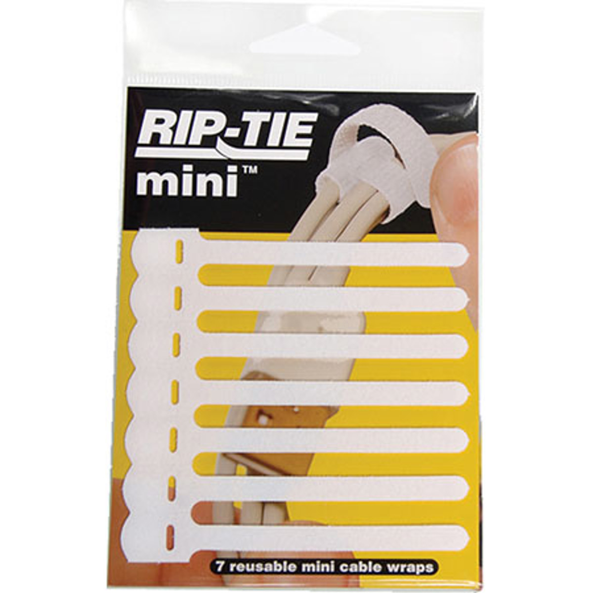 

Rip-Tie 0.25" x 3.5" Mini CableWraps, 7/Pack, White