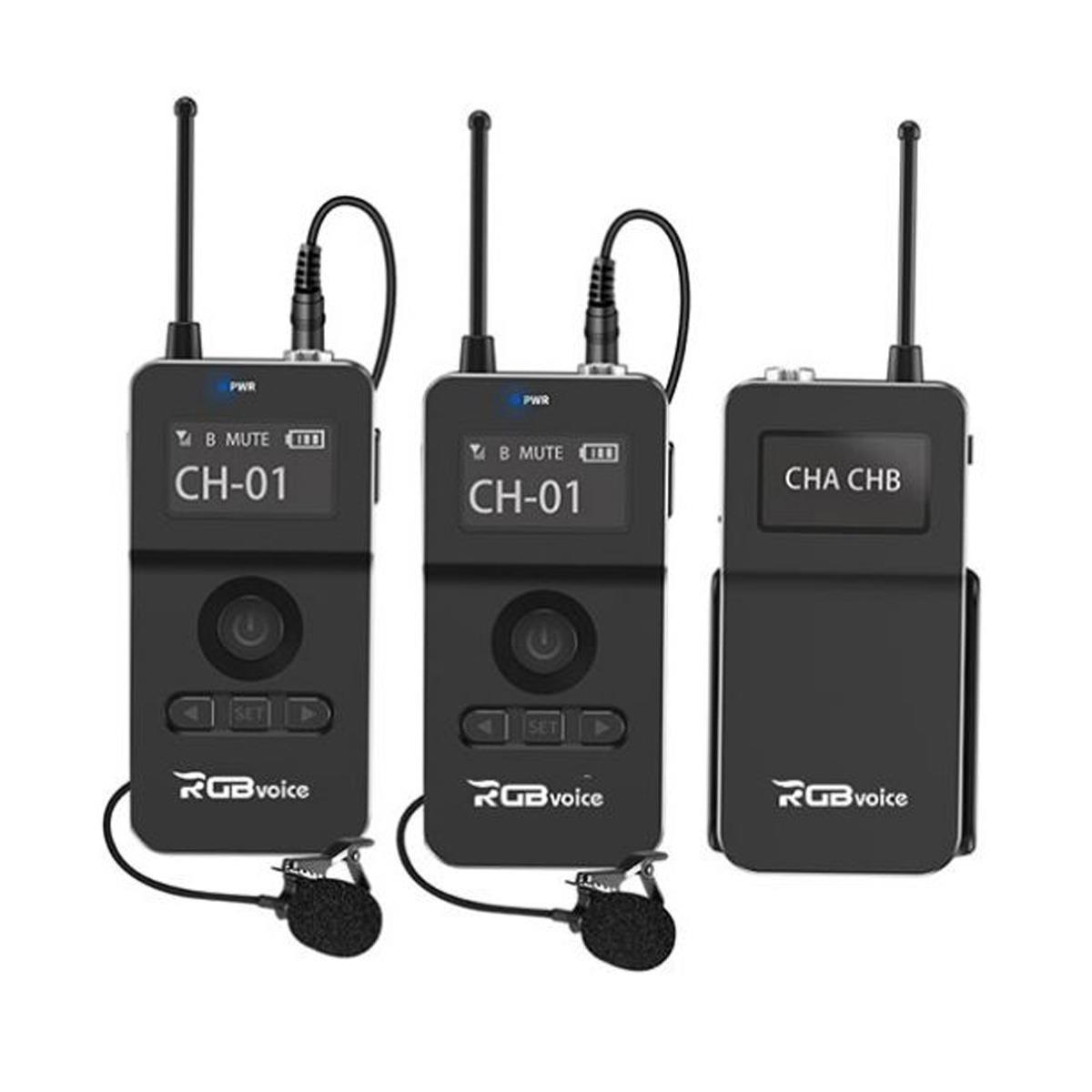 RGB Voice UC07A 2-Person UHF Wireless Lavalier Mic System for Camera, Smartphone -  RGBV-UC07A2