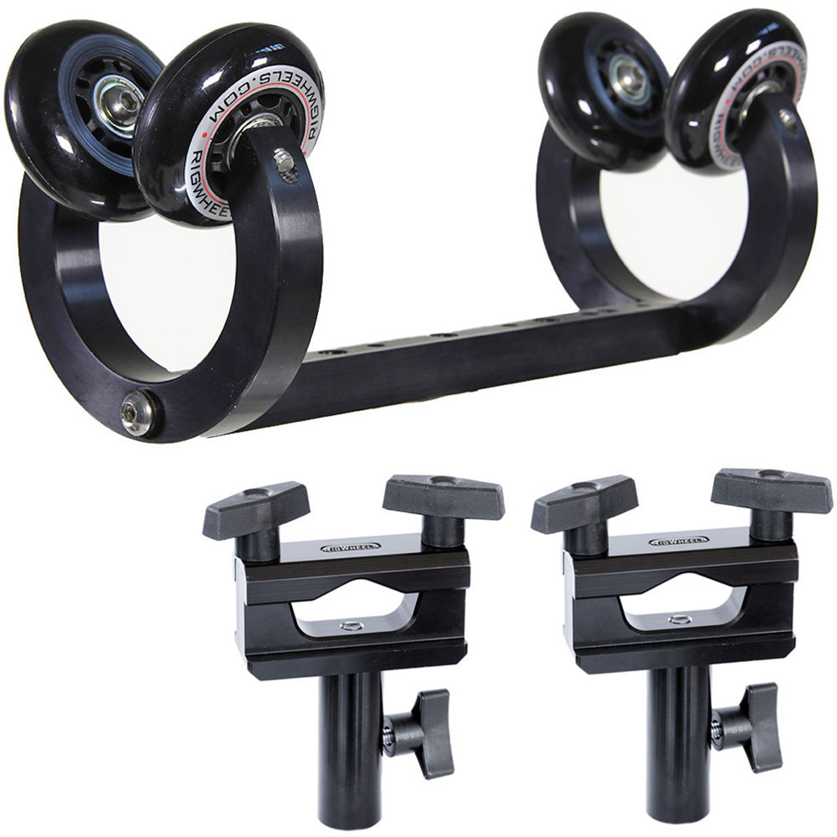 

RigWheels Monorail Carriage Overhead Gimbal Slider with 2x Pipe Clamps