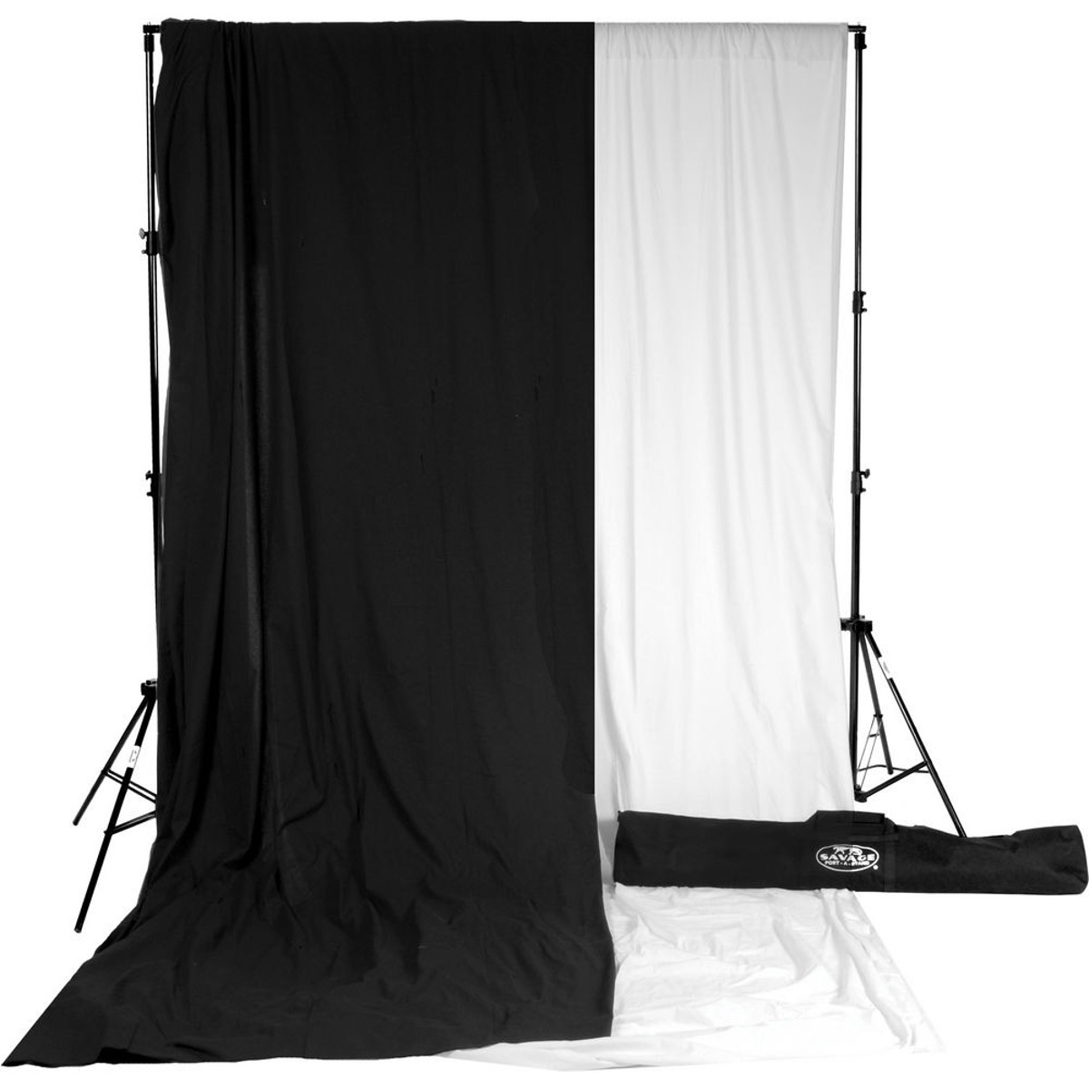 

Savage 10x12' Accent Muslin Background Kit, White/Black