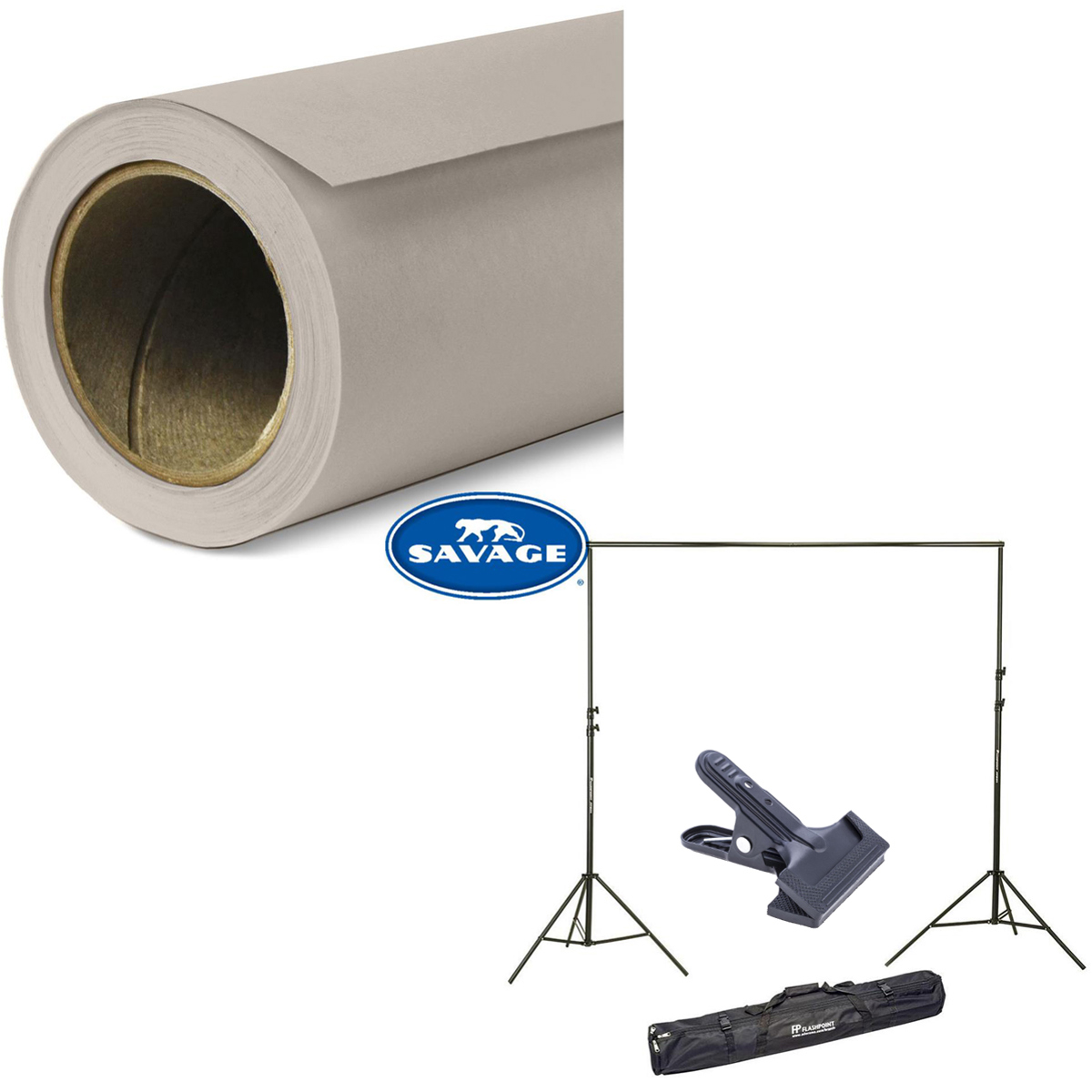 

Savage Widetone Seamless Background Paper 107"x36' Studio Gray #12 W/10'Support