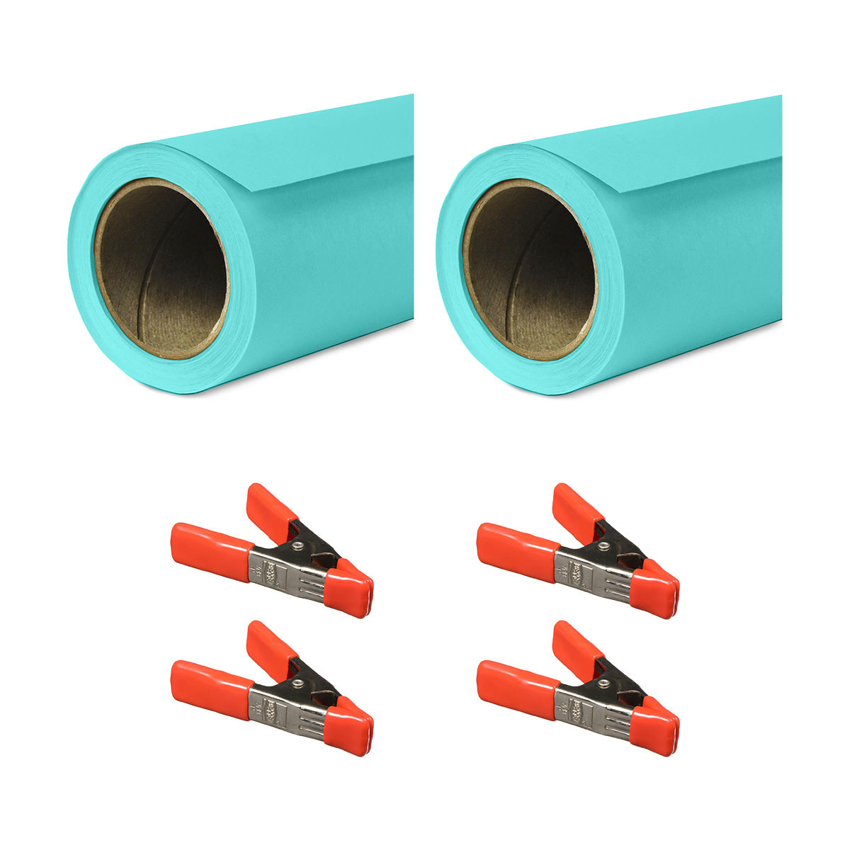 

Savage 107"x36' Widetone Seamless Background Paper Baby Blue 2-Pack with Clamps