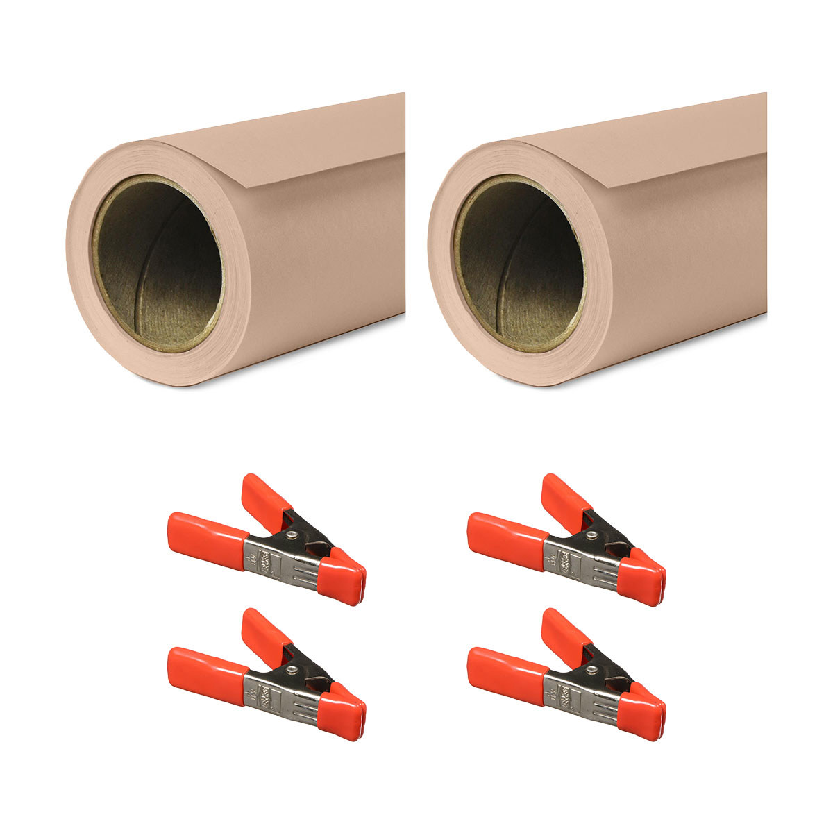

Savage 107"x36' Widetone Seamless Background Paper Pecan 2-Pack with Clamps