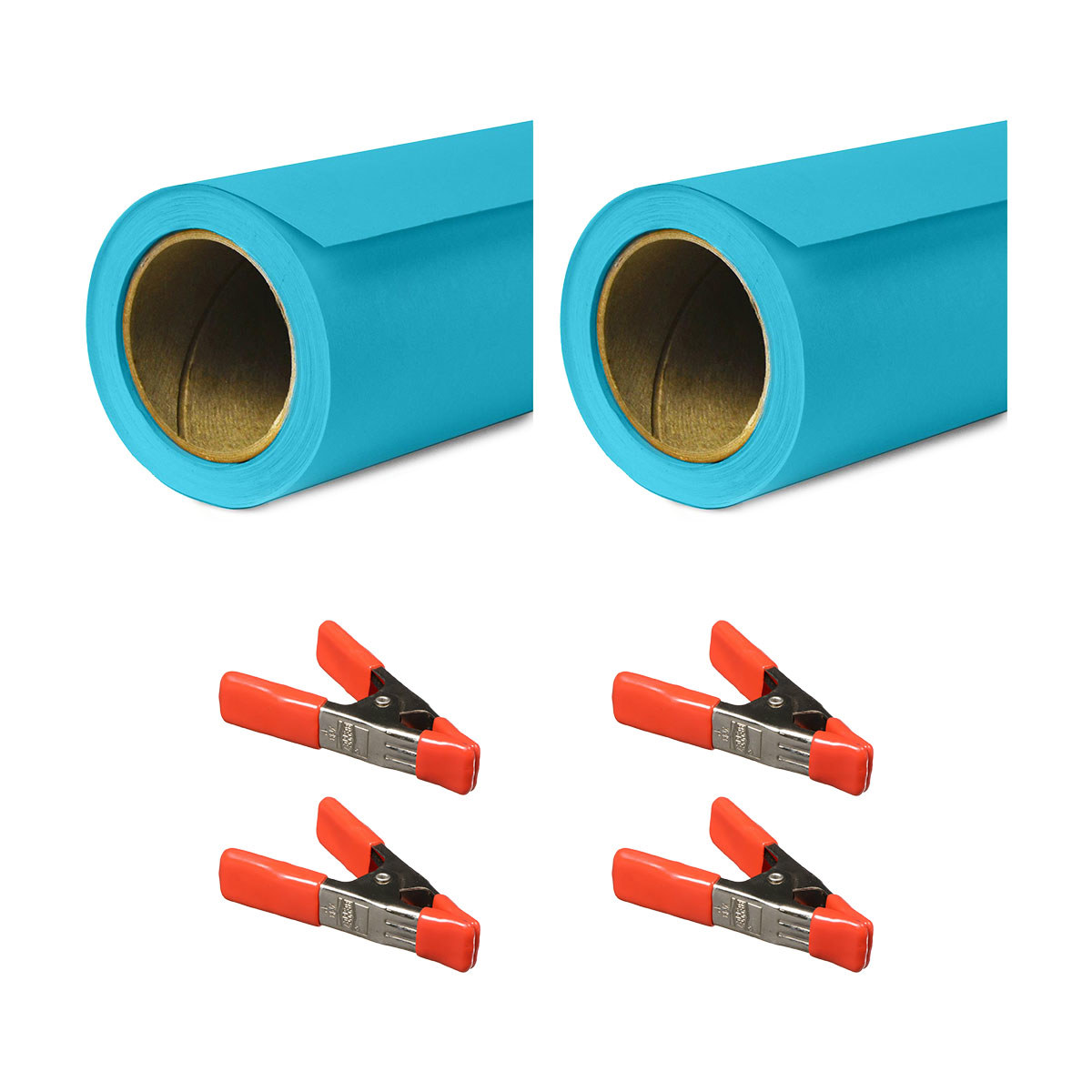 

Savage 107"x36' Widetone Seamless Background Paper True Blue 2-Pack with Clamps