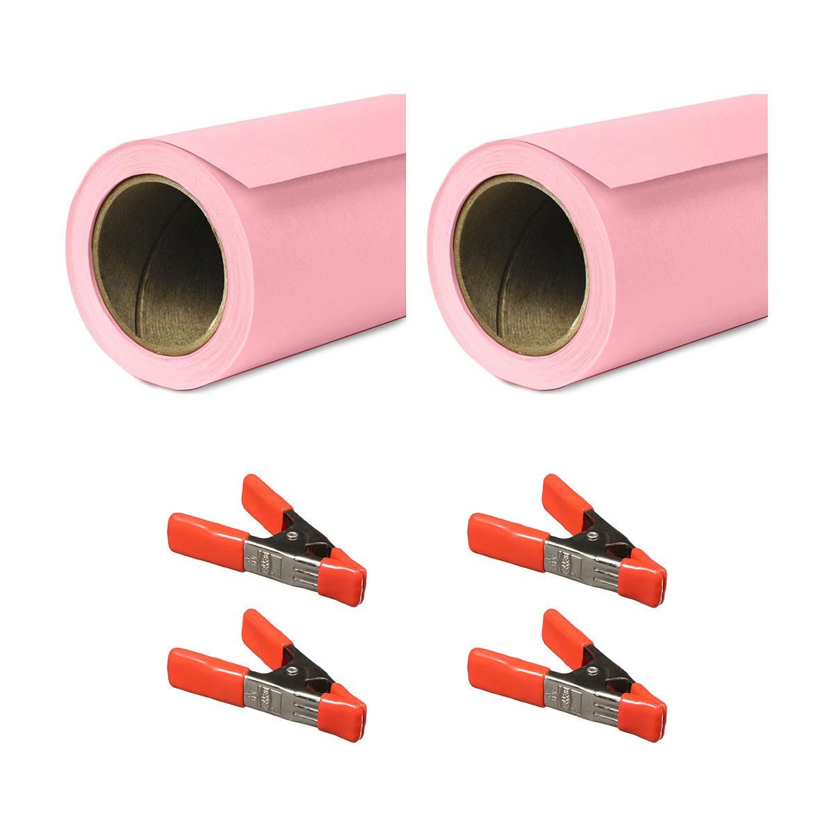 

Savage Widetone Seamless Background Paper, 107" x 150' Coral 2-Pack with Clamps