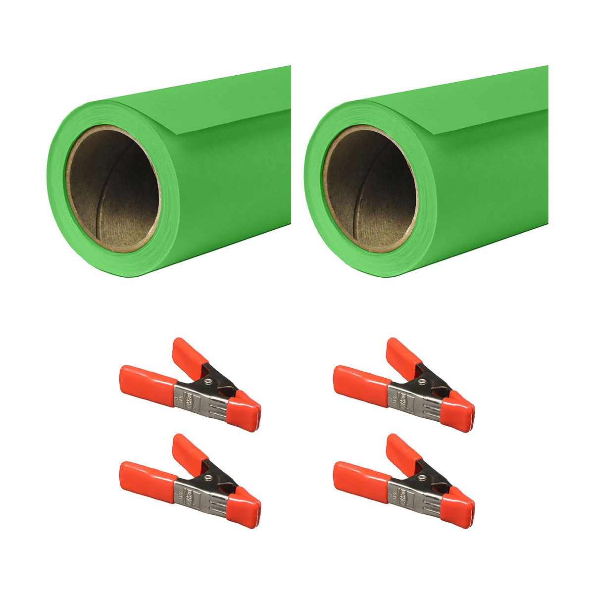 

Savage Widetone Seamless Background Paper, 140" x 105' Tech Green 2-Pack with Clamps