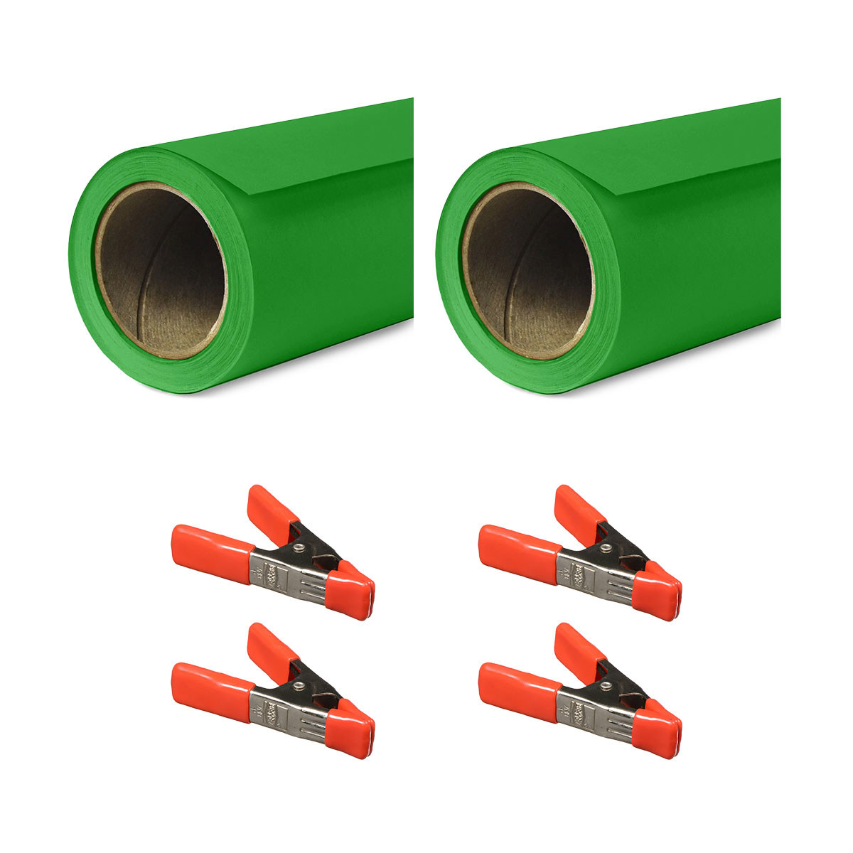 

Savage Widetone Seamless Background Paper, 140" x 50' Tech Green 2-Pack with Clamps