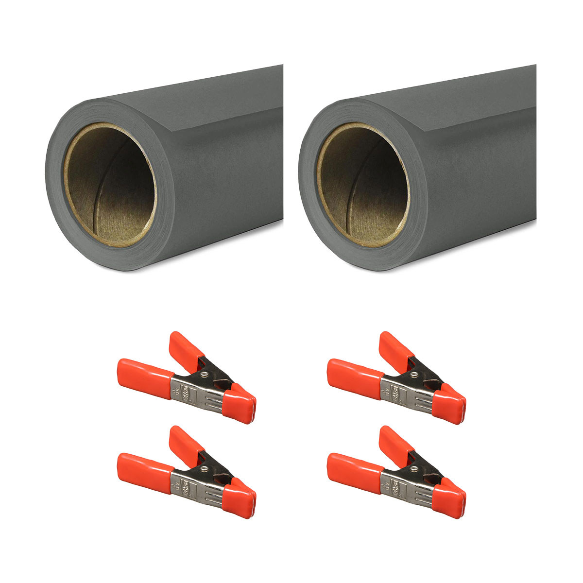 

Savage 26"x36' Widetone Seamless Background Paper Thunder Gray 2-Pack with Clamps