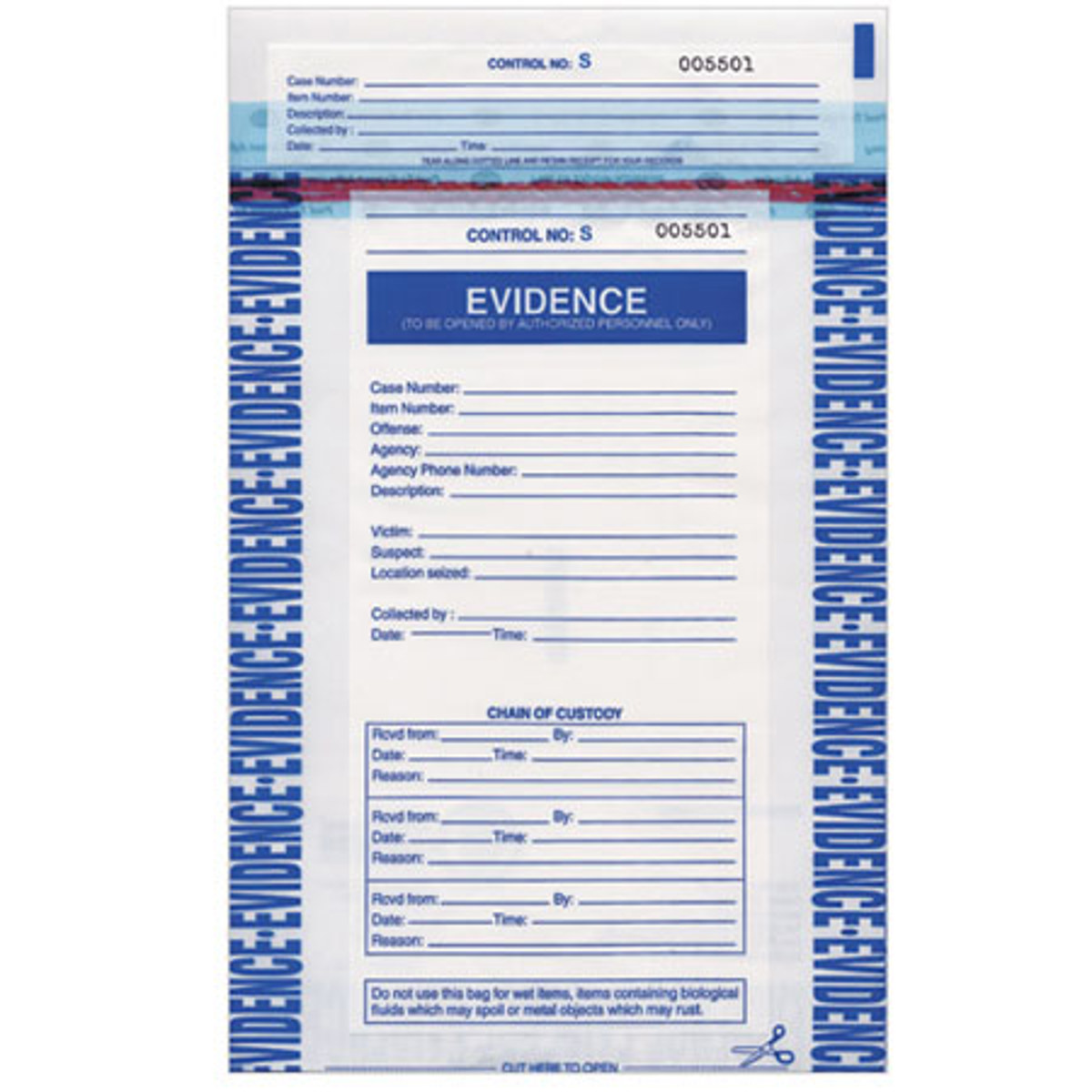 

Safariland 5x8" Evidence Security Bags, Pack of 100