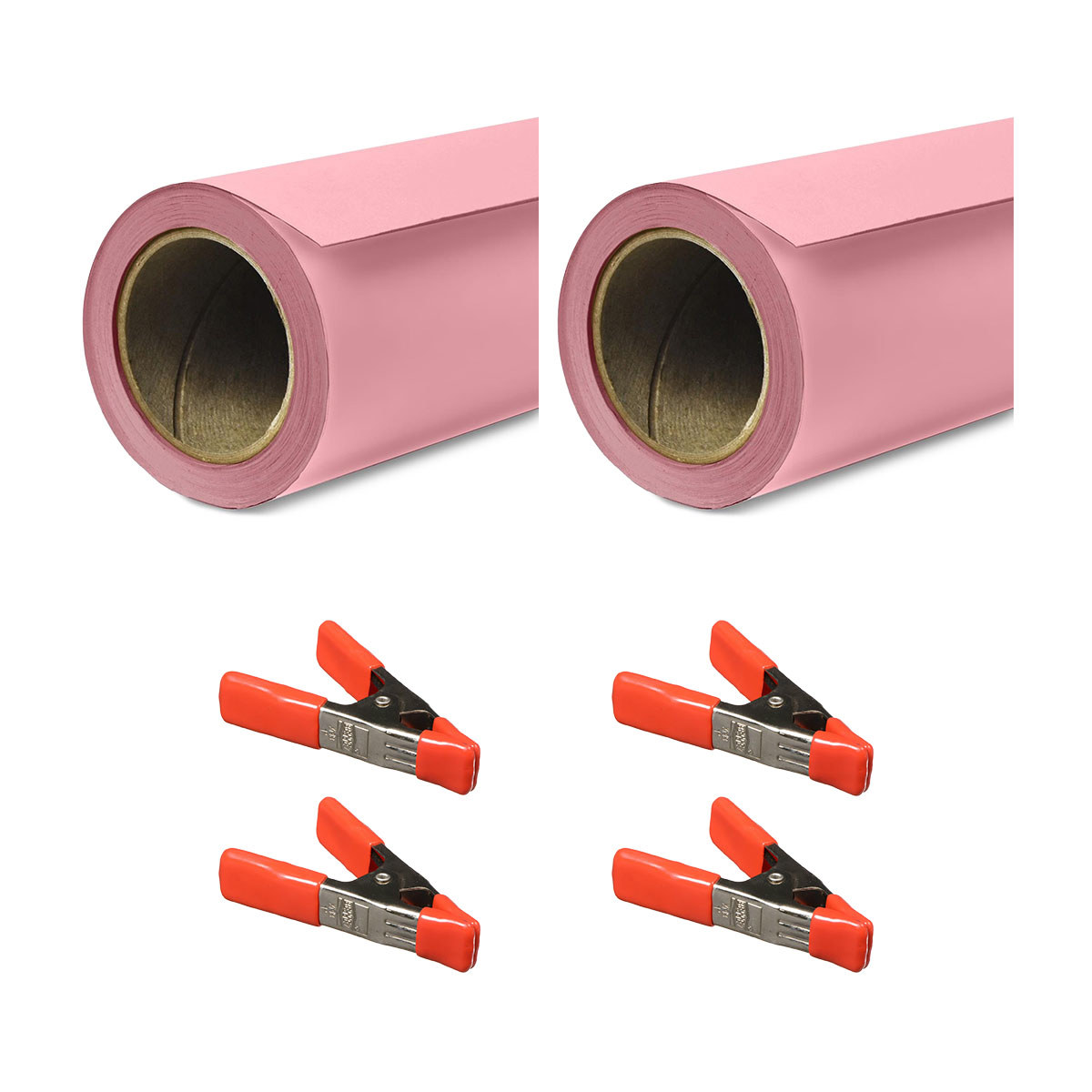 

Savage Widetone Seamless Background Paper, 86" x 18' Coral 2-Pack with Clamps