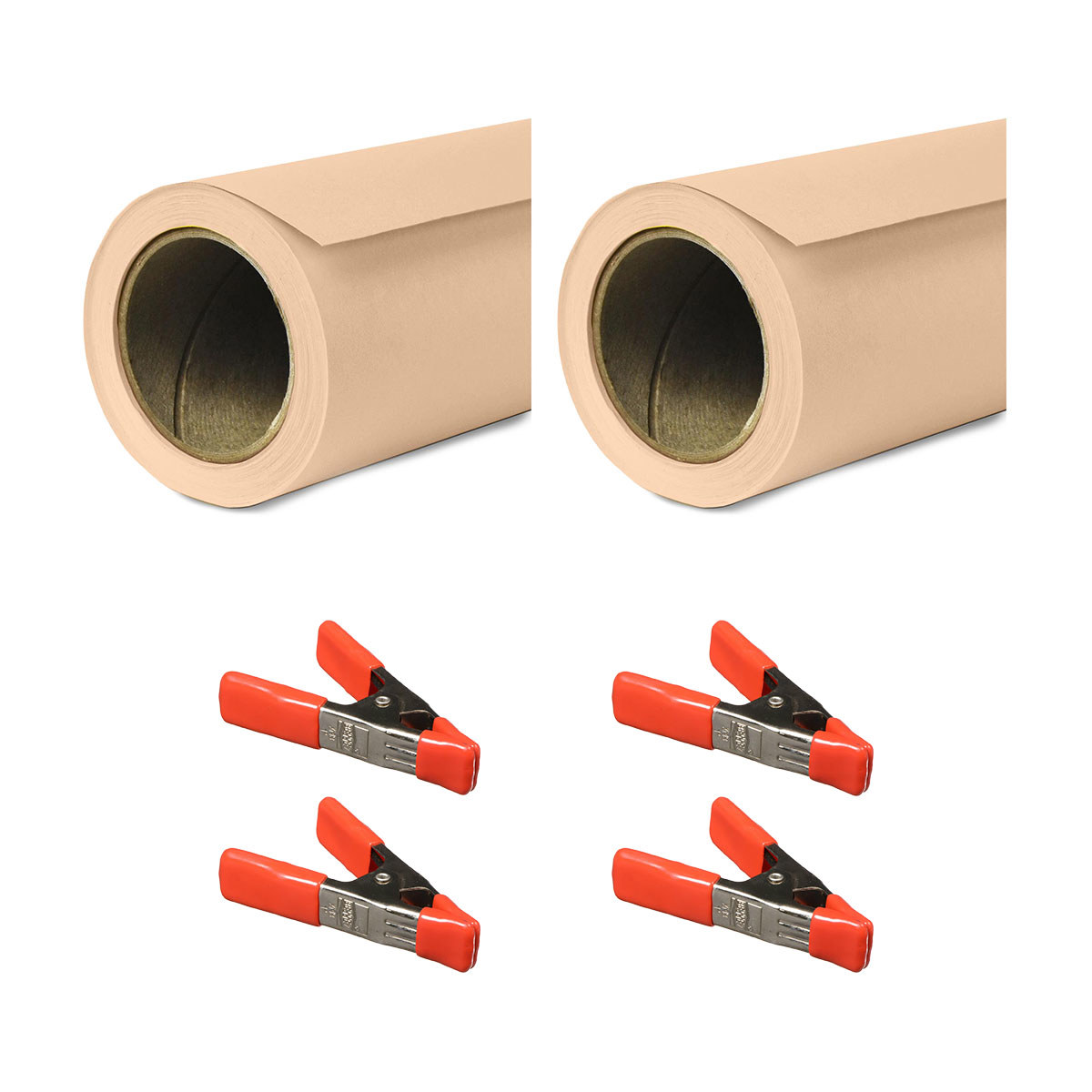

Savage 53"x36' Widetone Seamless Background Paper Beige 2-Pack with Clamps