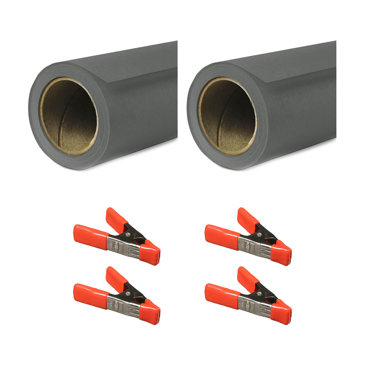 

Savage 53"x36' Widetone Seamless Background Paper Thunder Gray 2-Pack with Clamps
