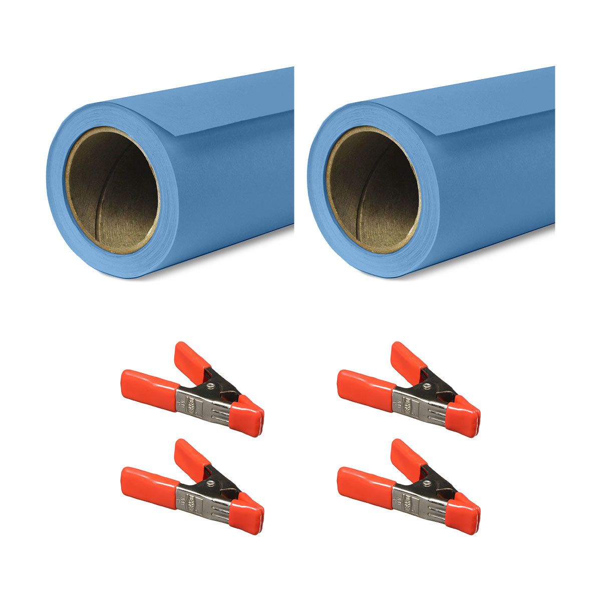 

Savage 53"x36' Widetone Seamless Background Paper Gulf Blue 2-Pack with Clamps