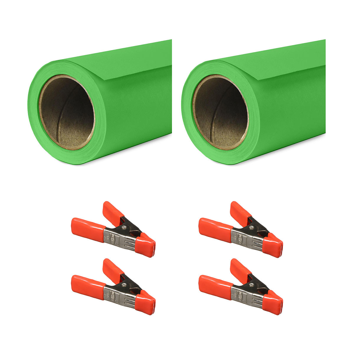 

Savage 53"x36' Widetone Seamless Background Paper Tech Green 2-Pack with Clamps