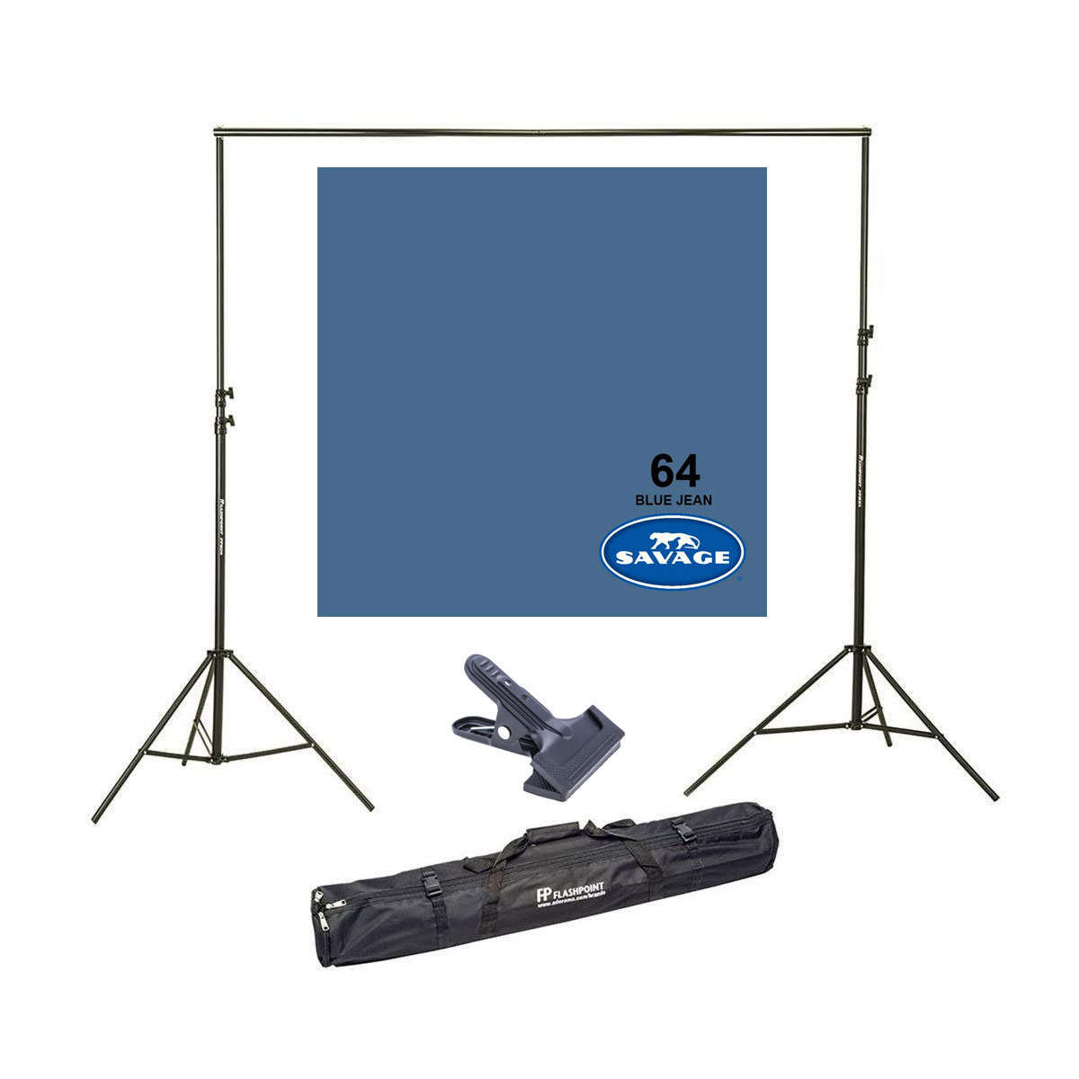 

Savage Widetone Seamless Background Paper 107"x150' Bluejean, #64 W/10' Support