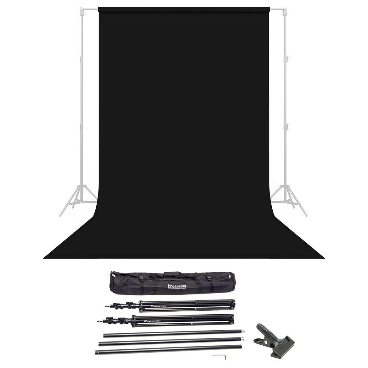 

Savage Widetone Seamless Background Paper 86"wide x36' Black #20 W/10' Support