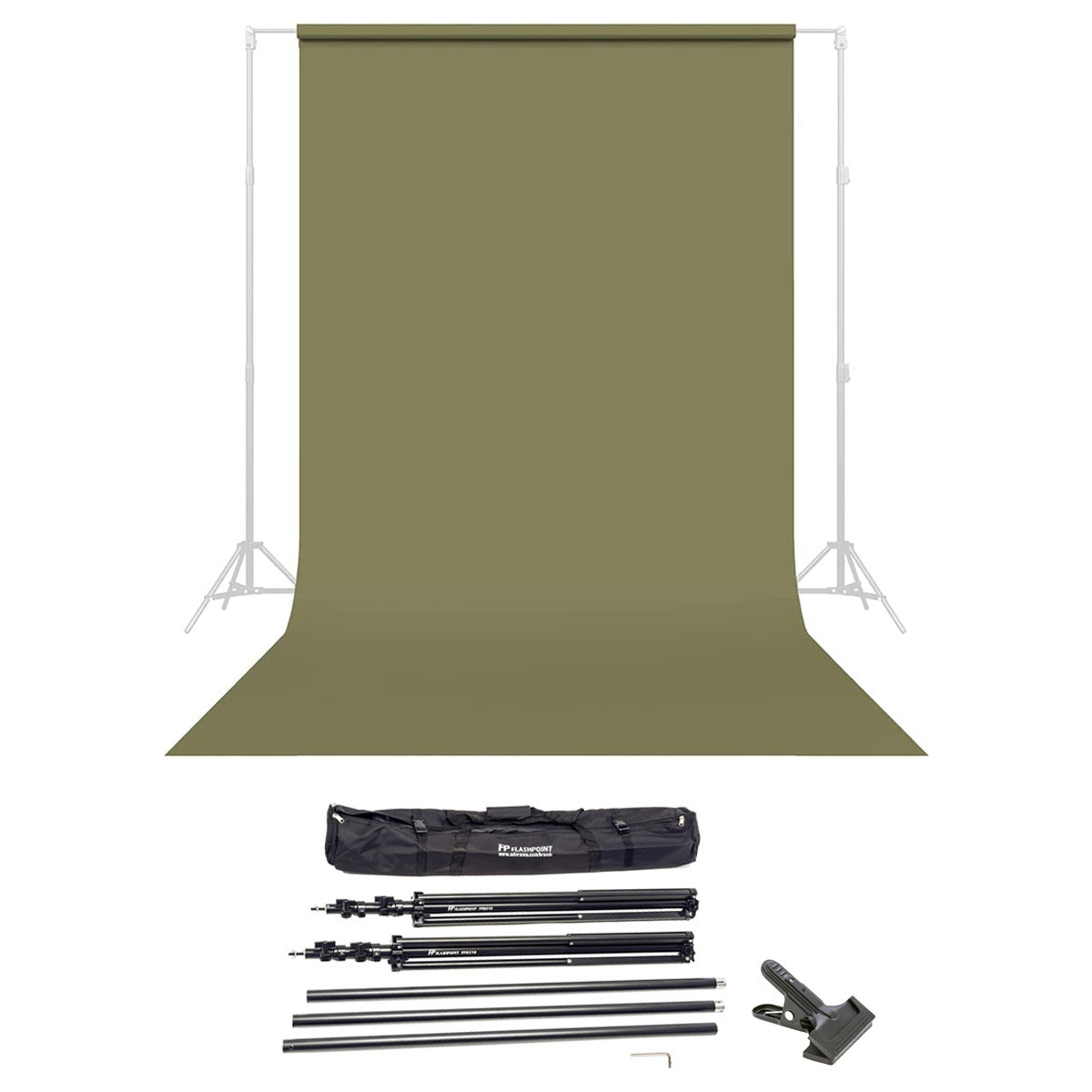 

Savage Widetone Seamless Background Paper, 86" x 36' with Support System Olive Green