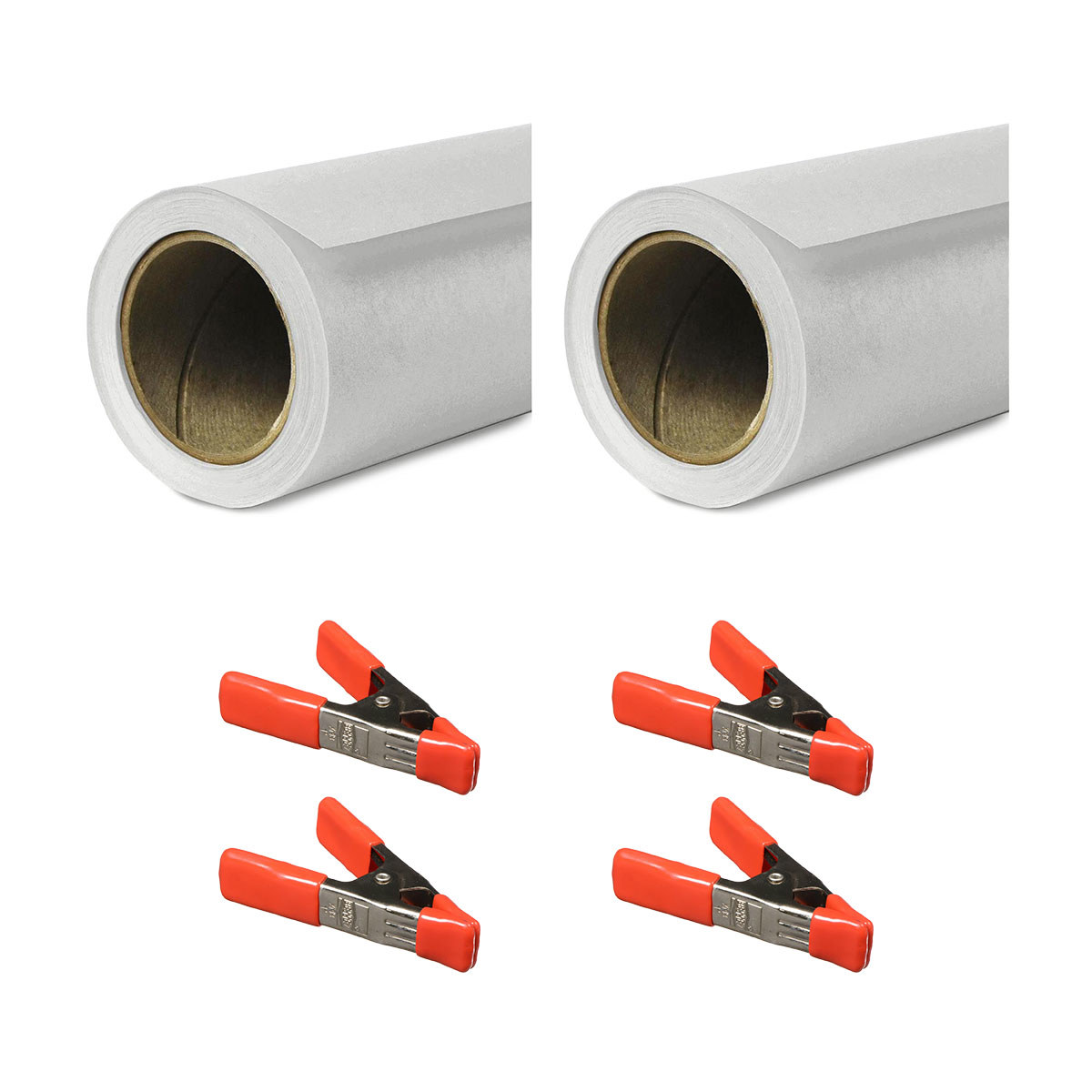 

Savage Widetone Seamless Background Paper, 86" x 36' Gray Tint 2-Pack with Clamps