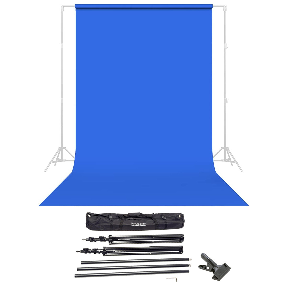 

Savage Widetone Seamless Background Paper, 86" x 36' with Support System Studio Blue