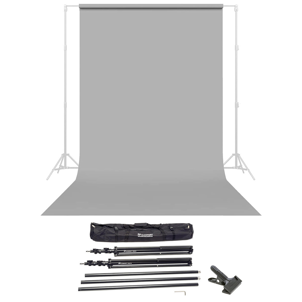 

Savage Widetone Seamless Background Paper, 86" x 36' with Support System Focus Gray