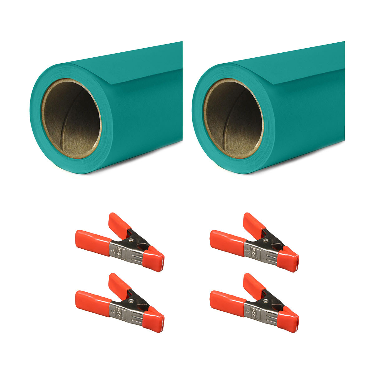 

Savage Widetone Seamless Background Paper, 86" x 36' Teal 2-Pack with Clamps
