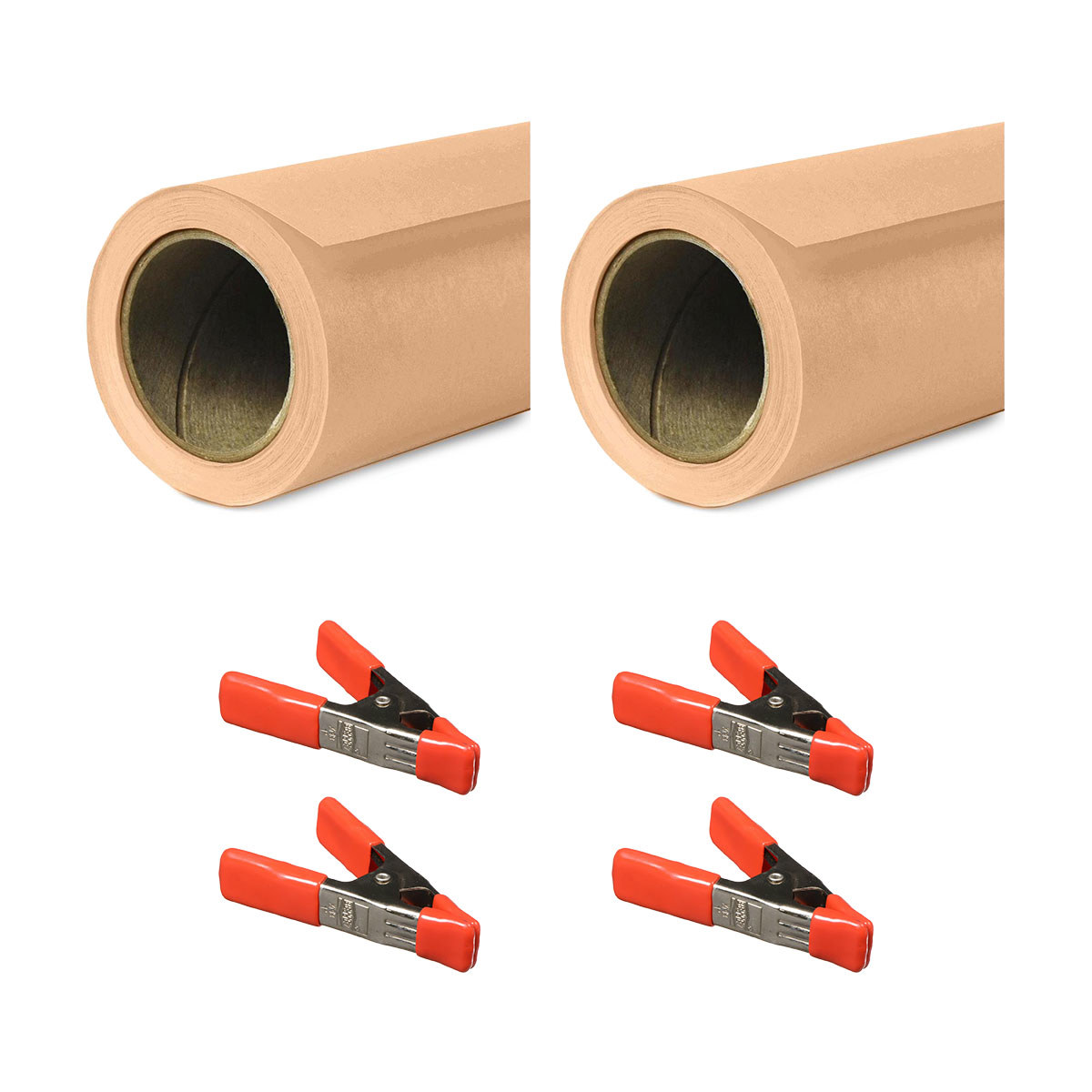 

Savage Widetone Seamless Background Paper, 86" x 36' Almond 2-Pack with Clamps