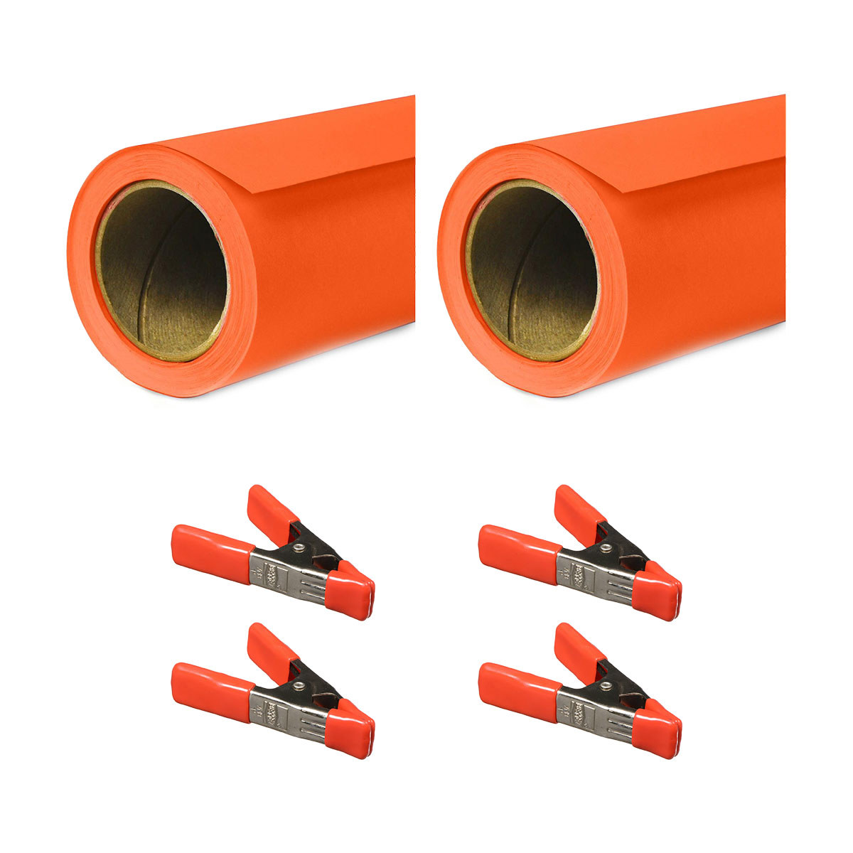 

Savage Widetone Seamless Background Paper, 86" x 36' Tangelo 2-Pack with Clamps