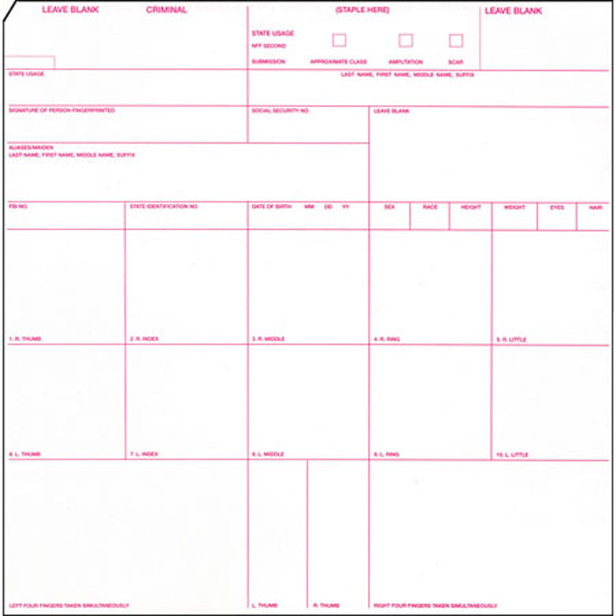 

Safariland High Contrast Booking Cards, Pack of 250