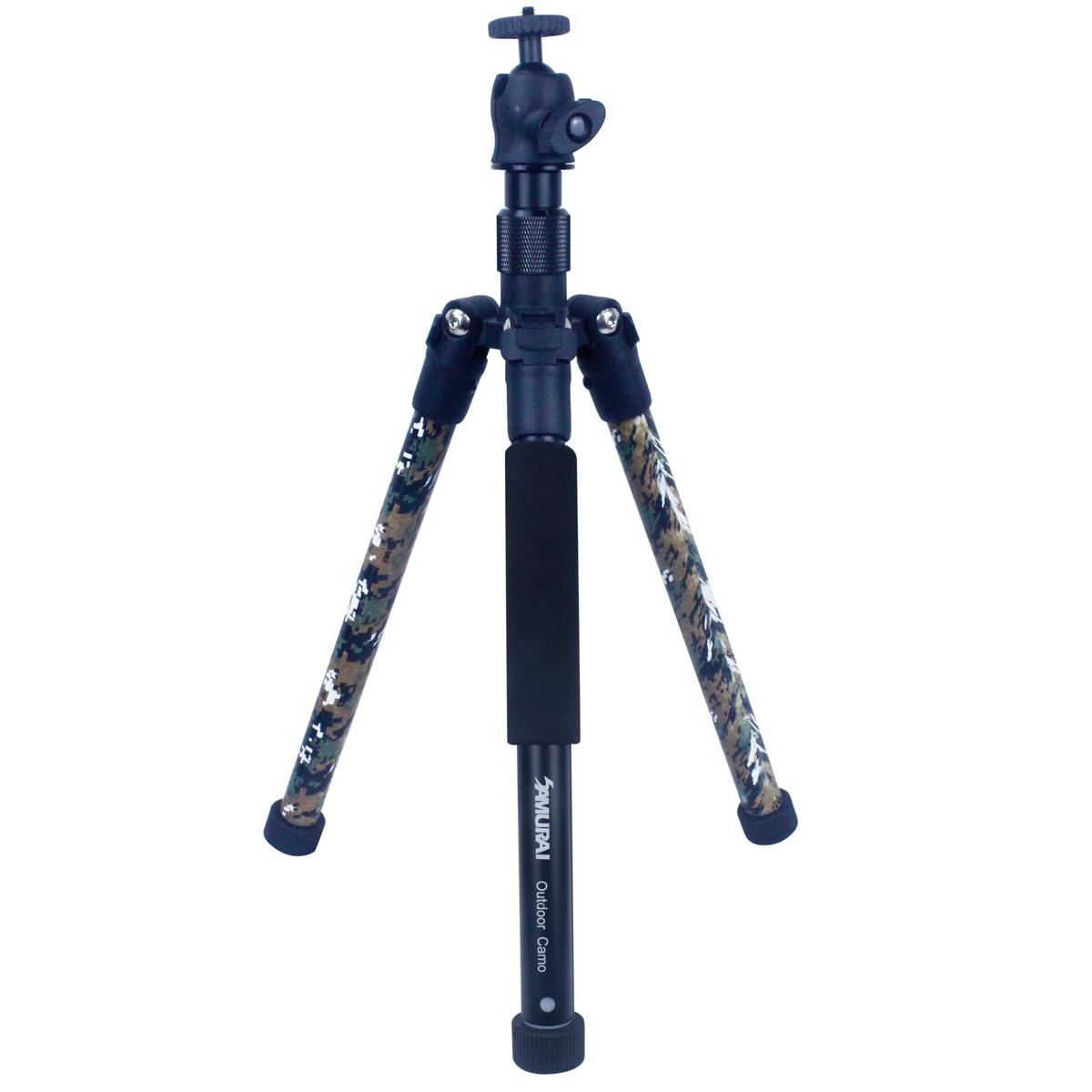 

Samurai Outdoor Camo 4-Section AL Compact Tripod with 2-in-1 Phone Holder