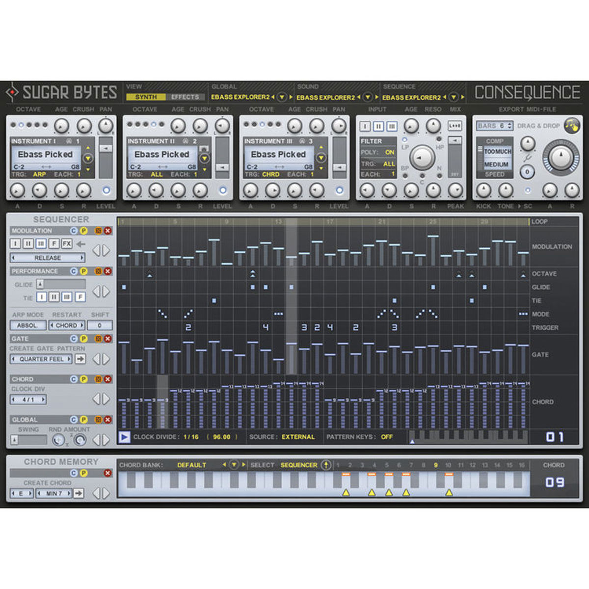 Image of Sugar Bytes Chord Synquencer Consequence Software