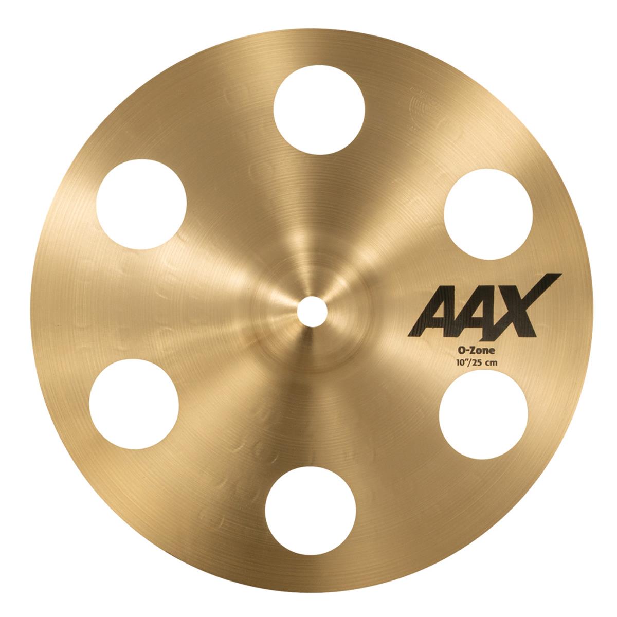 Sabian 10" AAX O-Zone Splash Cymbal, Natural Finish Multi-hole design of the SABIAN 10" AAX O-Zone Splash delivers bright, airy sounds with a degree of agitation. The SABIAN AAX series delivers consistently bright, crisp, clear and cutting responses - AAX is the ultimate Modern Bright sound!
