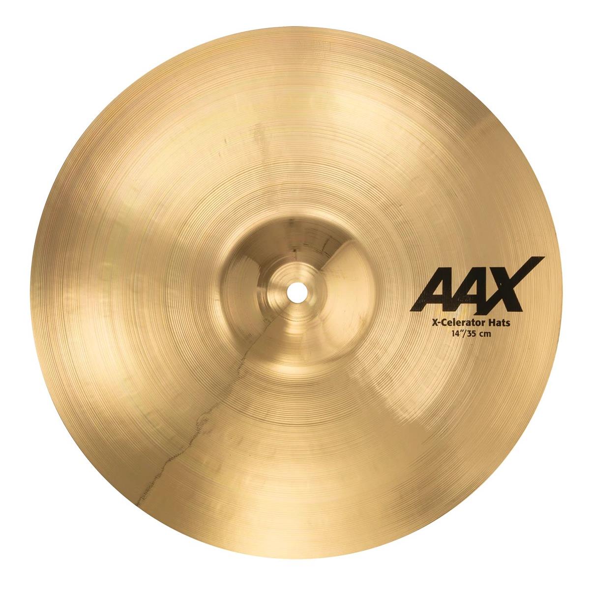 Sabian 14" AAX X-Celerator Hat Top Cymbal, Medium-Heavy, Brilliant Finish With a rippled Air Wave bottom eliminating airlock and delivering super crisp and cutting stick sounds, SABIAN 14" AAX X-Celerator Hi-Hats cut through with exceptional clarity at all volumes. The SABIAN AAX series delivers consistently bright, crisp, clear and cutting responses - AAX is the ultimate Modern Bright sound!
