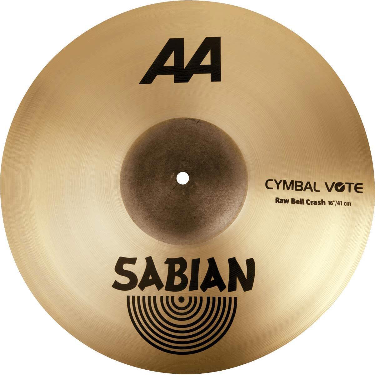 

Sabian 16" AA Raw Bell Crash Cymbal, Thin, Natural Finish