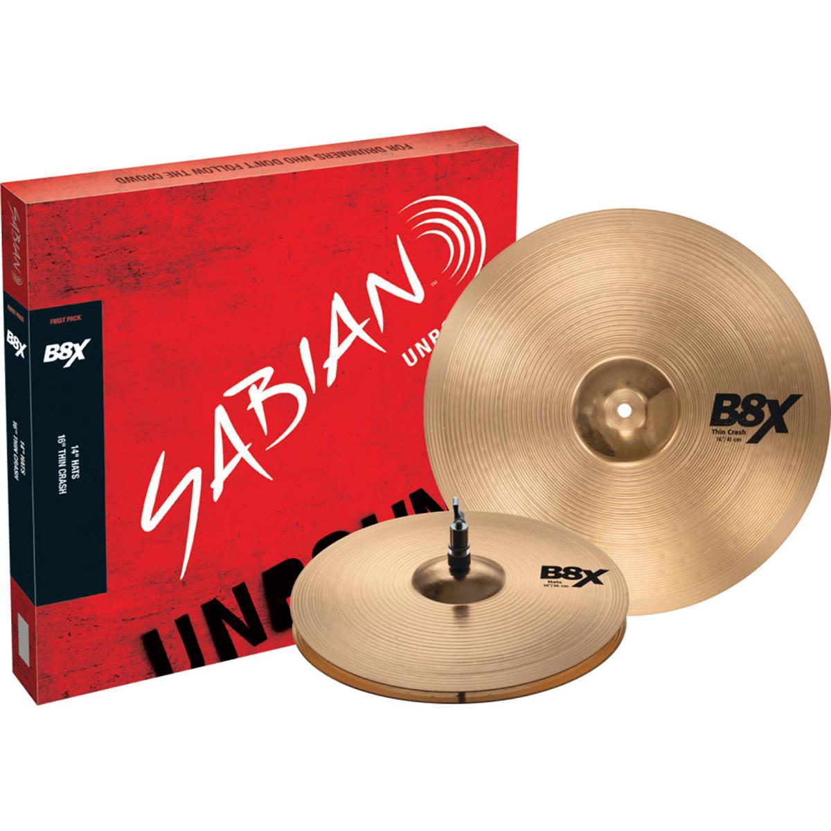 

Sabian B8X Cymbals First Pack with 14" B8X Hi-Hats & 16" B8X Thin Crash
