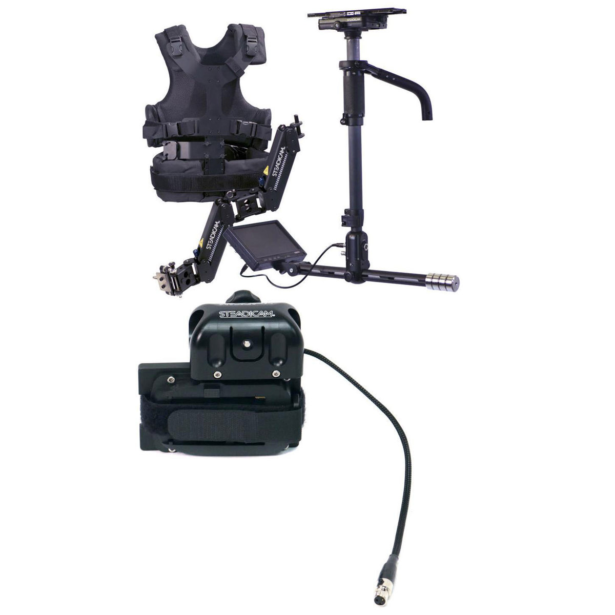 

SteadiCam AERO Sled with 7" Monitor,A-15 Arm and Vest W/Panasonic D28 Battery Mt