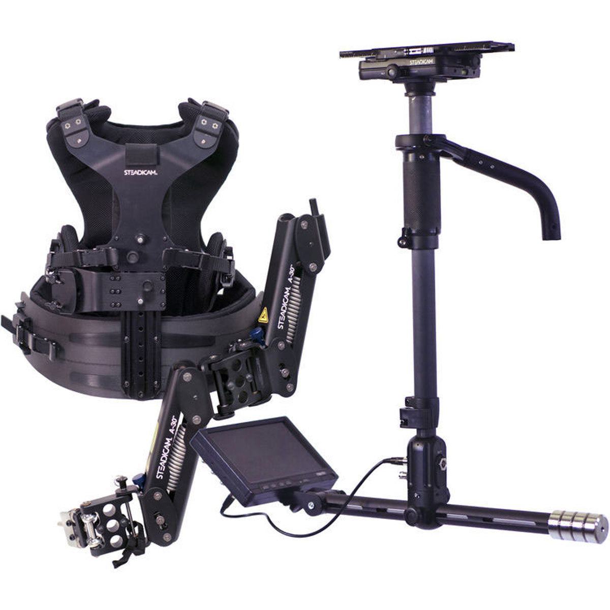 

SteadiCam AERO 30 Sled with 7" Monitor, A-30 Arm, Zephyr Vest, No Battery Plate