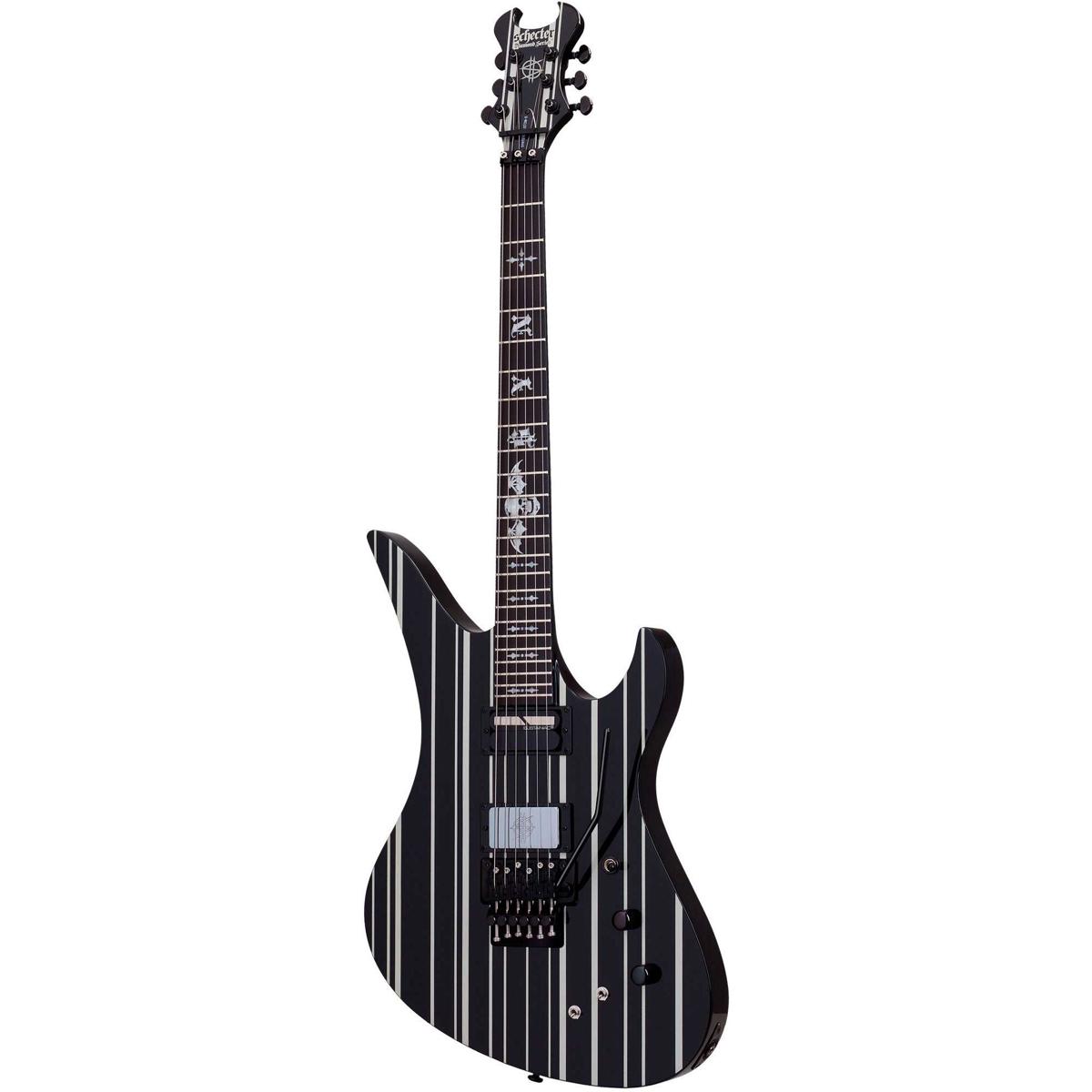 

Schecter Synyster Custom-S Electric Guitar, Gloss Black with Silver Pin Stripes