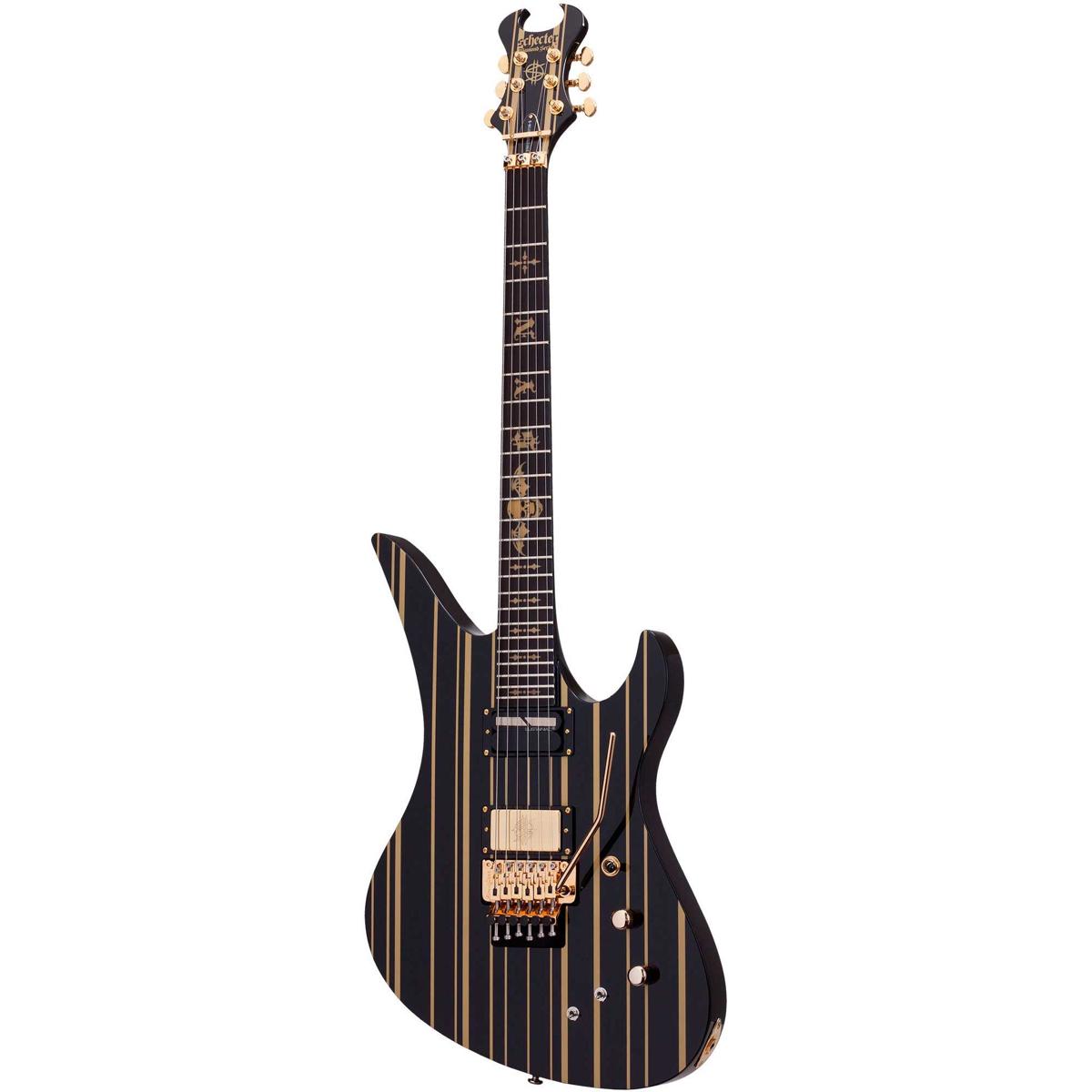 

Schecter Synyster Custom-S Electric Guitar, Gloss Black with Gold Stripes