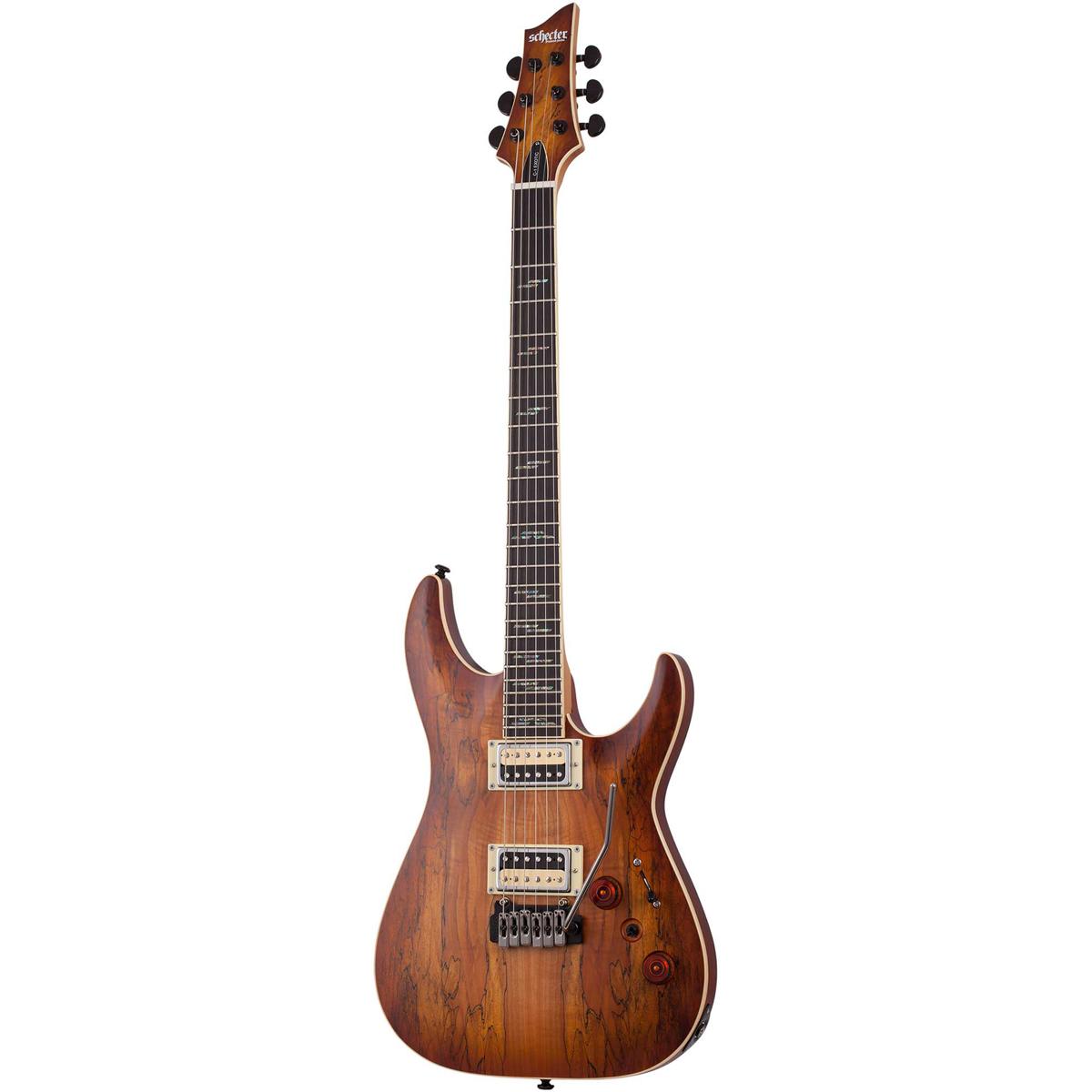 

Schecter C-1 Exotic Spalted Maple Electric Guitar, Satin Natural Vintage Burst