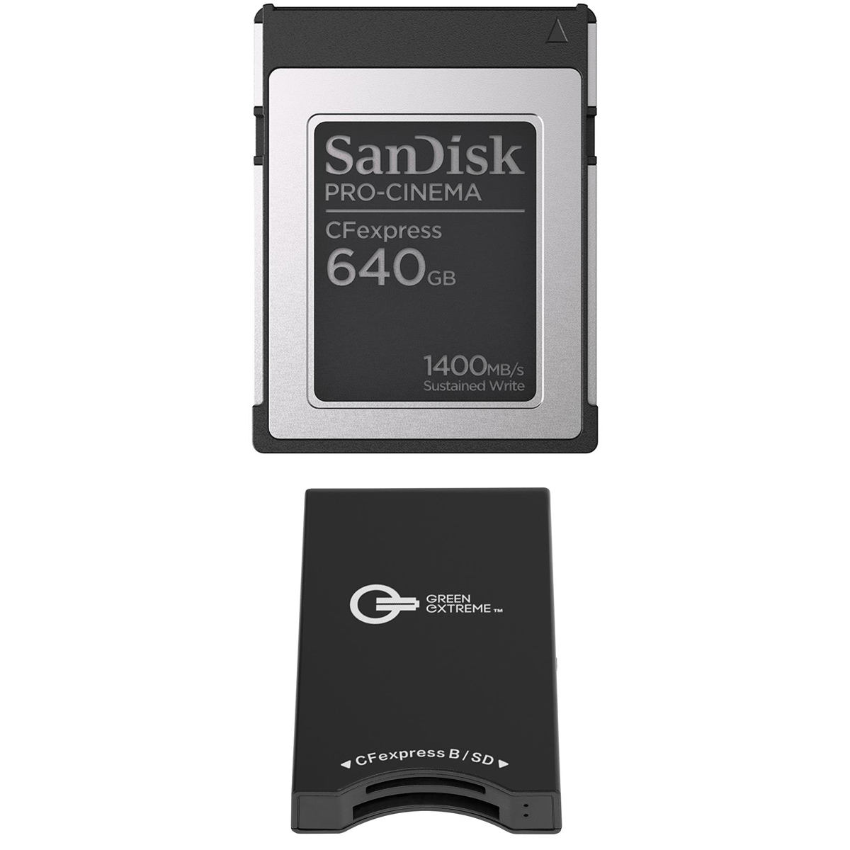 

SanDisk PRO-CINEMA 640GB CFexpress Type-B Memory Card w/CFexpress B & SD Reader