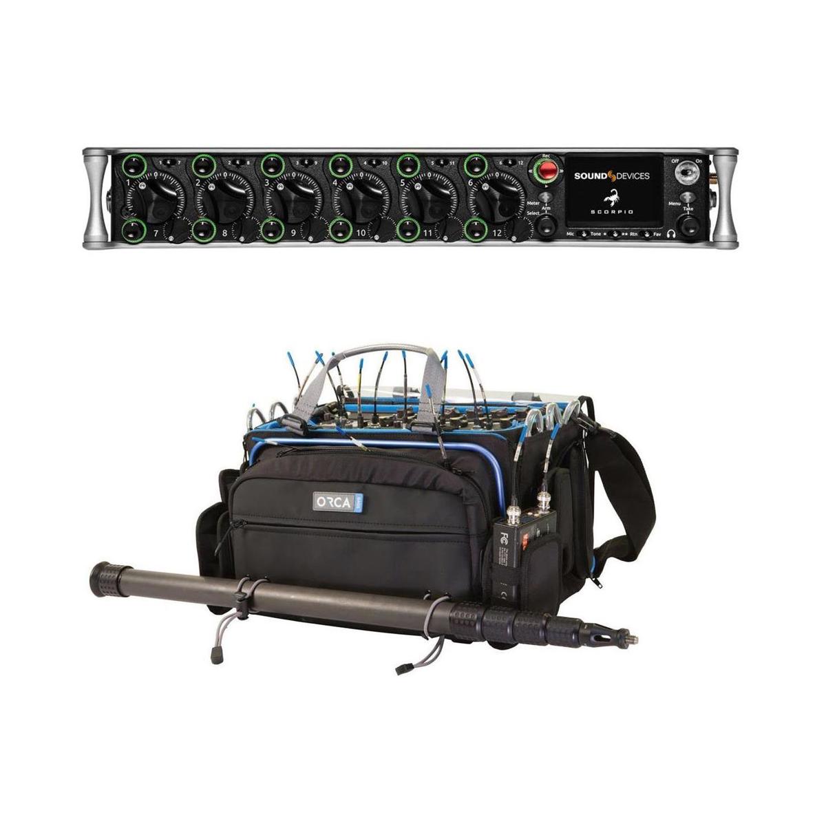 Image of Sound Devices Scorpio 32-Channel/36-Track Mixer-Recorder W/Orca OR-34 Audio Bag