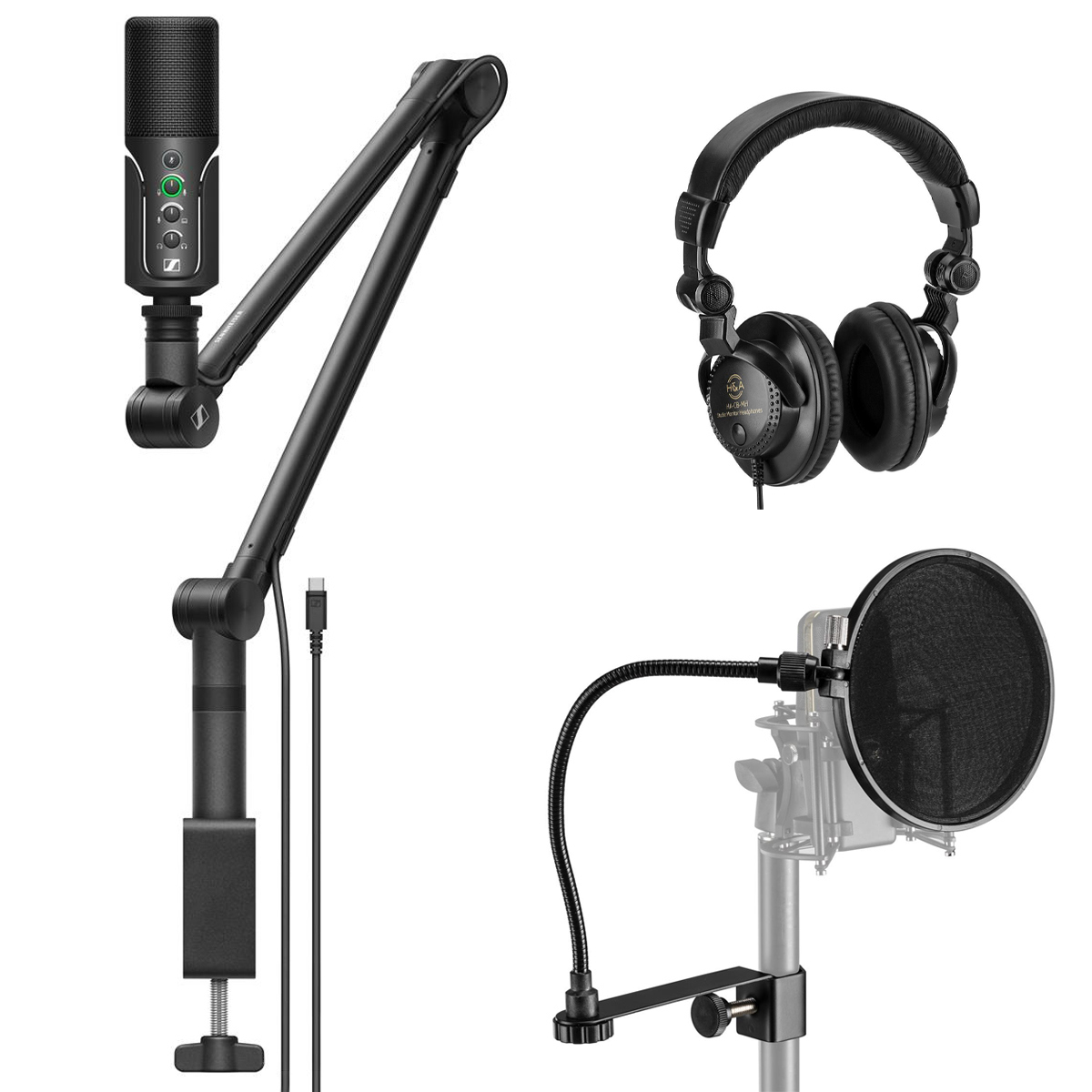 

Sennheiser Profile Cardioid Condenser USB-C Microphone w/ Pop Filter, Headphones