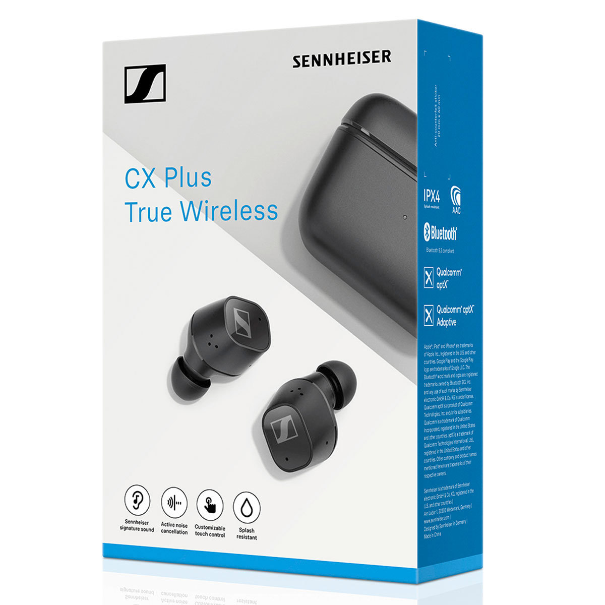 Sennheiser CX Plus True Wireless In-Ear Earbuds, Black #509188