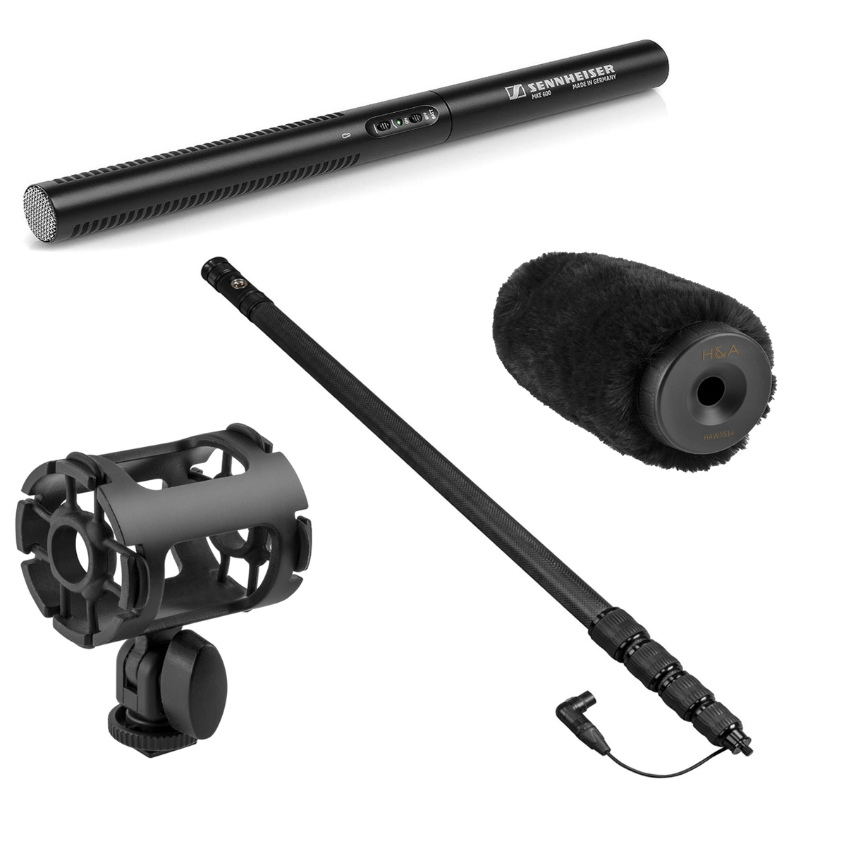 

Sennheiser MKE 600 Shotgun Microphone With H&A Accessory Kit