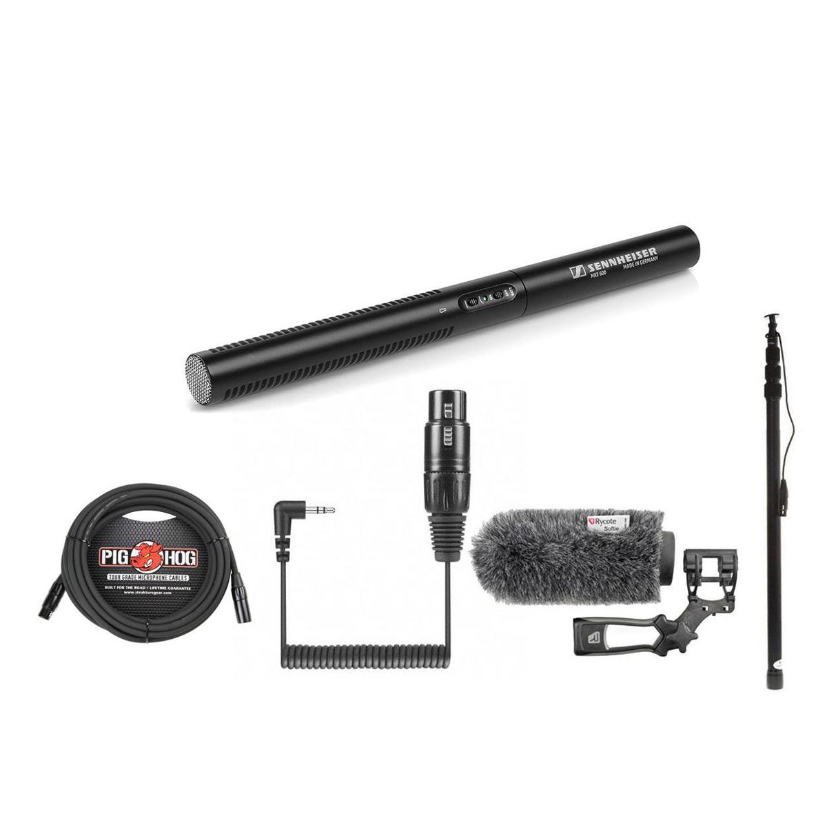 Sennheiser MKE 600 Shotgun Microphone with Boompole and Wind Kit -  MKE600 K4