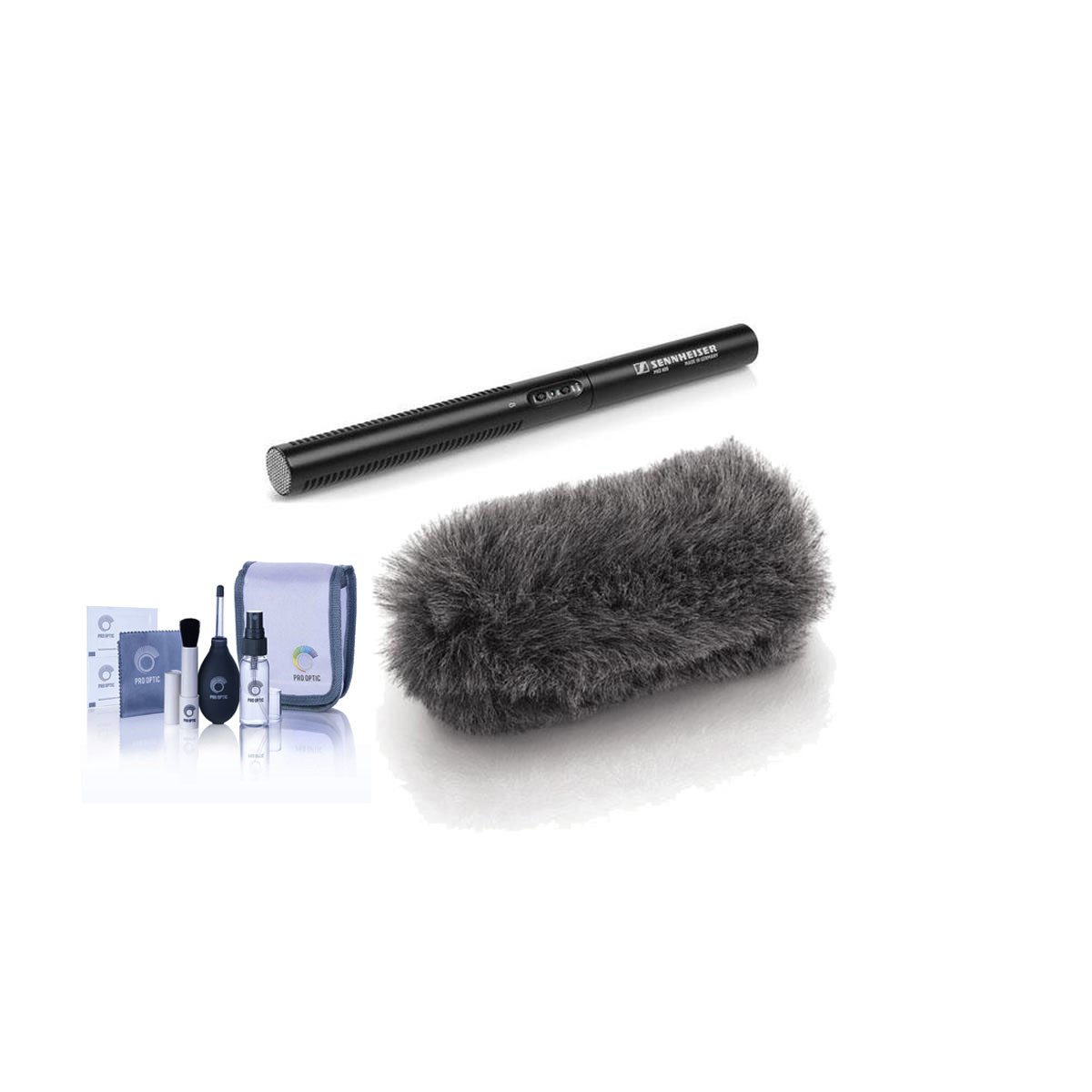 Image of Sennheiser MKE 600 Shotgun Microphone with Sennheiser MZH600 Hairy Windshield