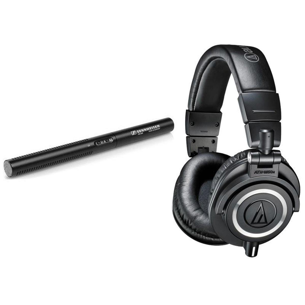 

Sennheiser MKE 600 Shotgun Microphone with M50x Pro Monitor Headphones