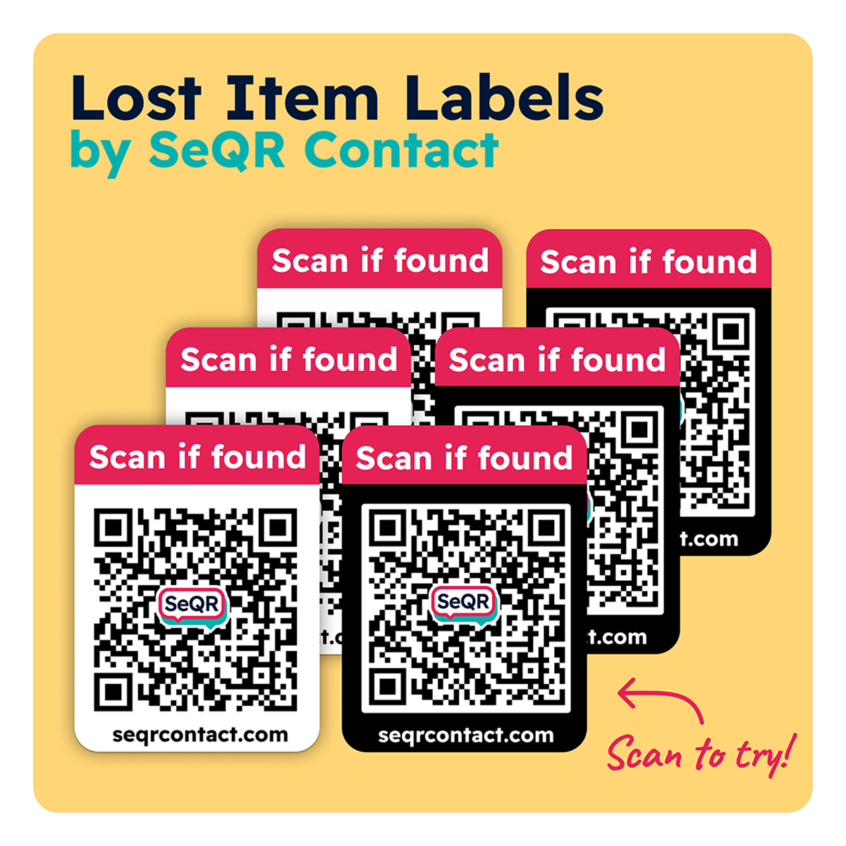 

SeQR Contact Lost Item Labels 24-Pack