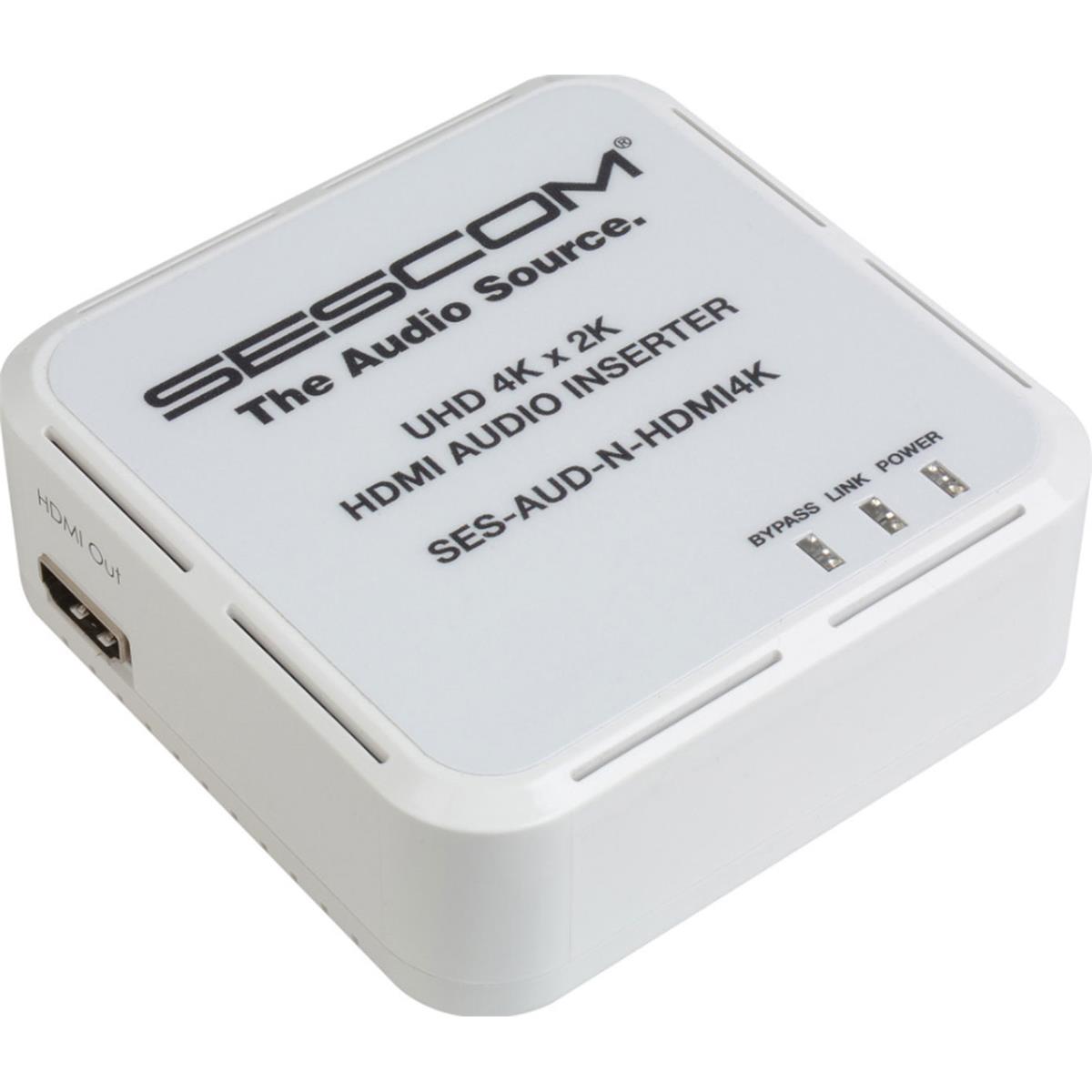 Image of Sescom UHD 4K/2K HDMI Audio Inserter &amp; HDMI Extender - B-Stock (US Adapter Only)