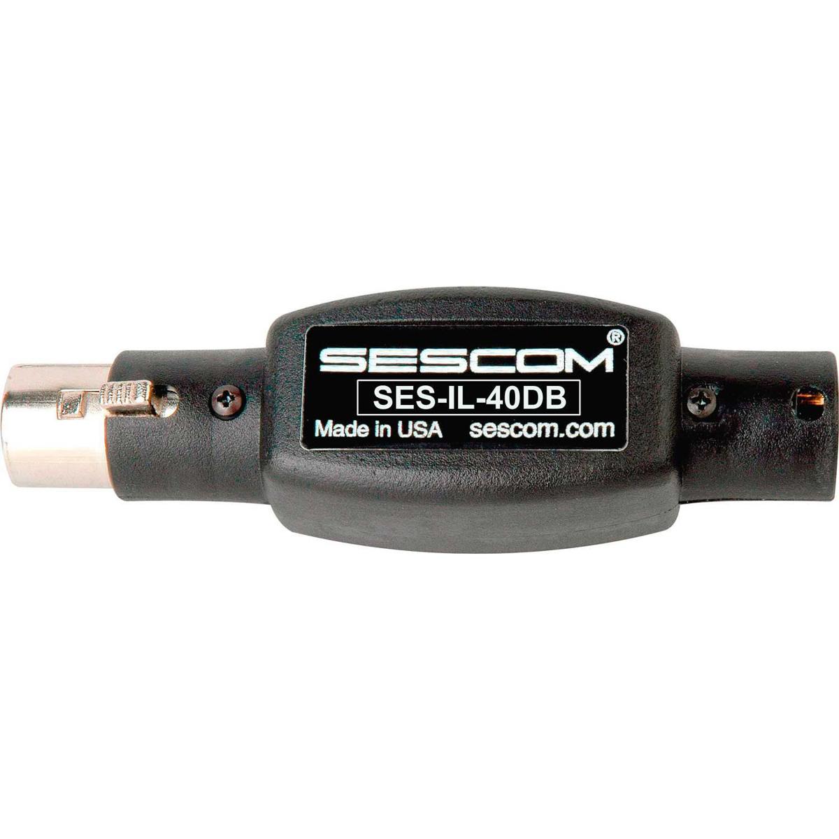 

Sescom SES-IL-40DB -40dB XLR Male to XLR Female In Line Attenuator